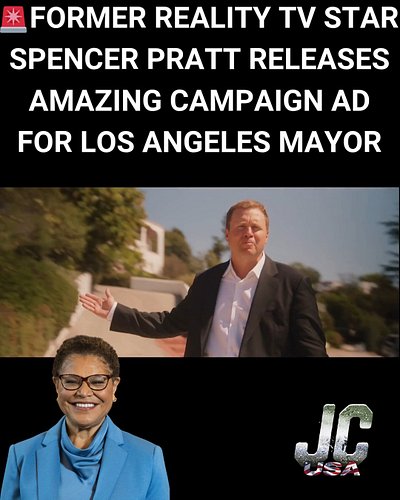 🚨 AWESOME - Former Reality TV Star Spencer Pratt JUST released a MAJOR Campaign ad for his RUN for Mayor of Los Angeles CA.

...