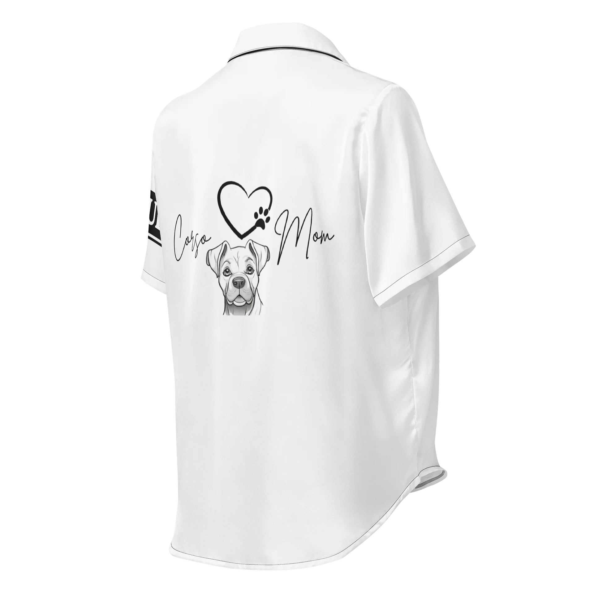 Corso Mom All-Over Pajama Top — Minimal Dog Logo product image (2)