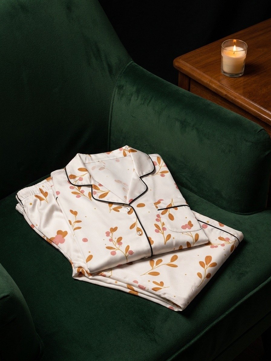 Women's Floral Long Sleeve Pajama Set – 2-Piece Button-Down Sleepwear product image (8)