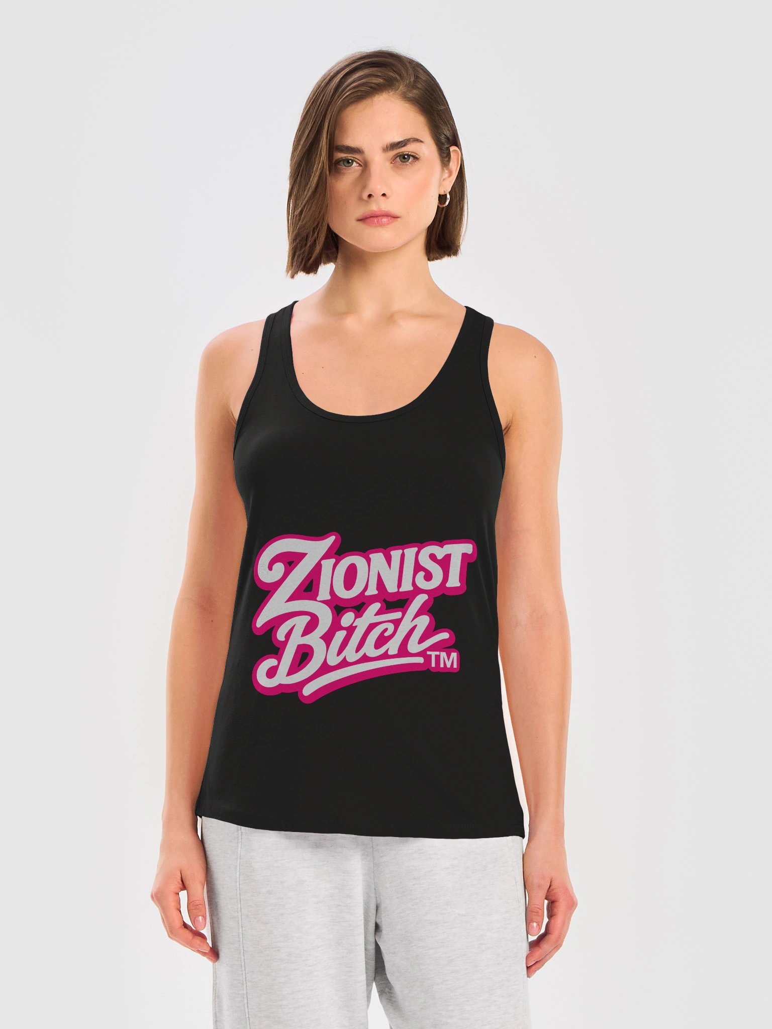 Zionist Bitch Script Tank (Black) product image (3)