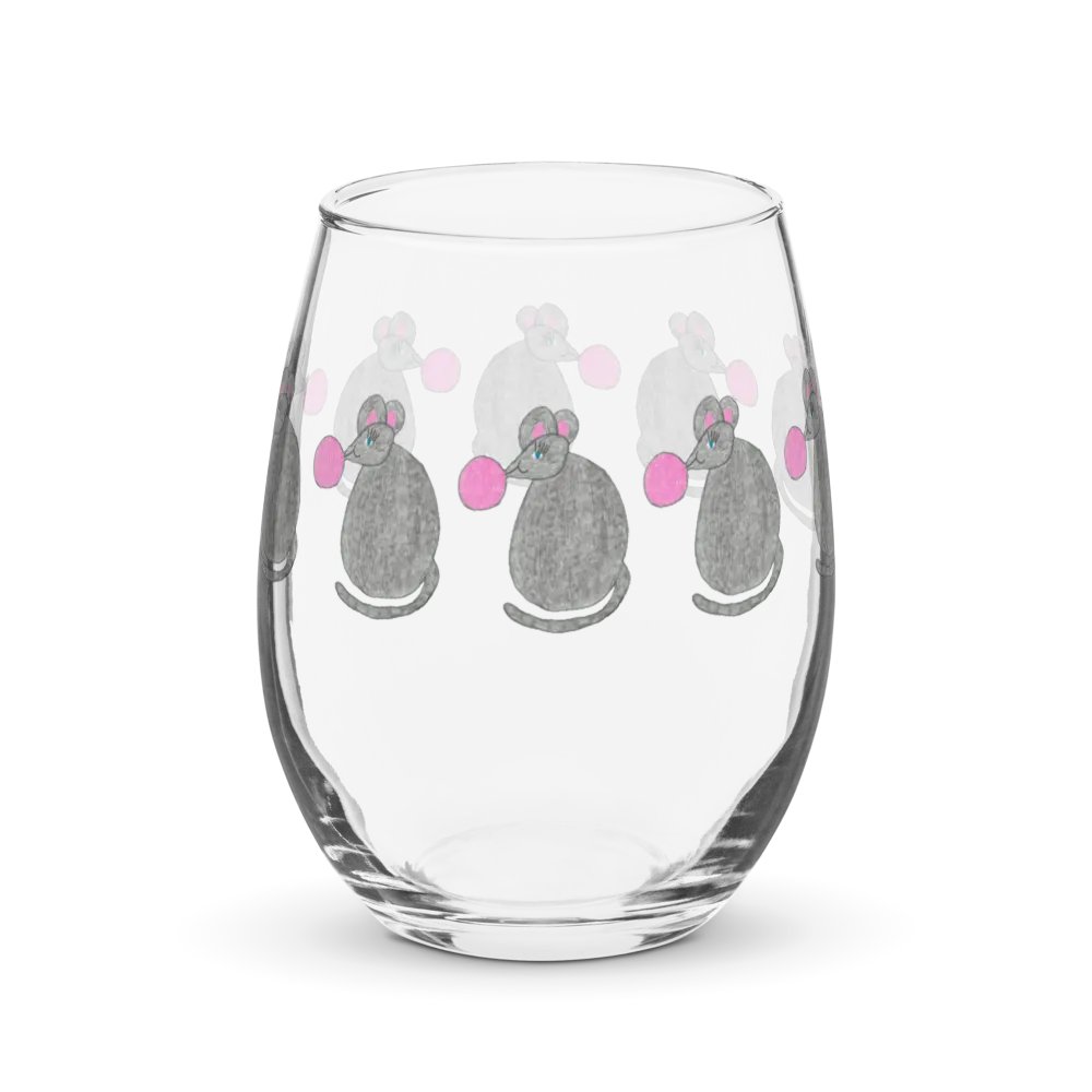 Bubblegum mouse Stemless Wine Glass product image (3)