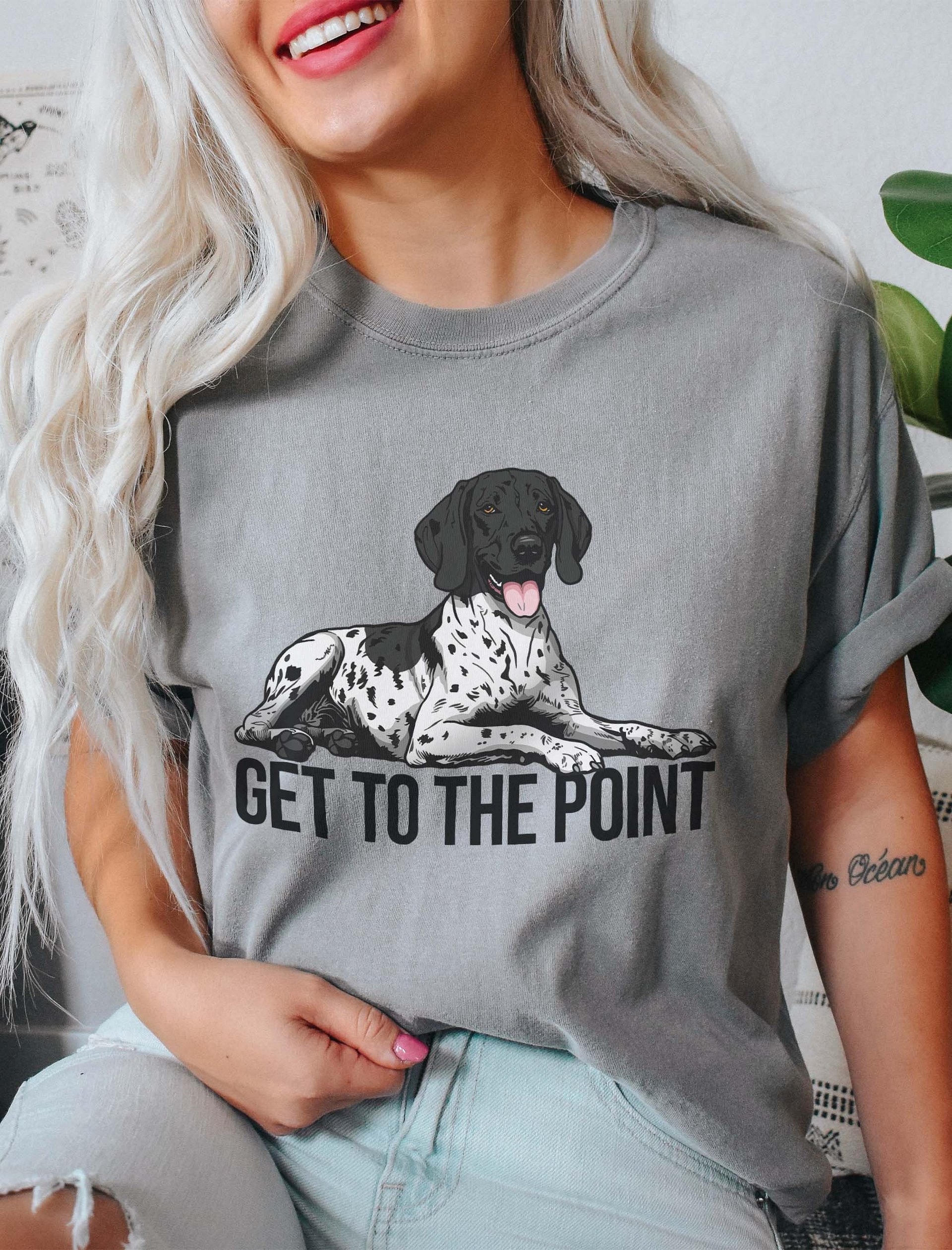 Get to the Point T-Shirt of a German Shorthaired Pointer(Black Roan) | Funny T-Shirt for GSP Paw-rents product image (2)