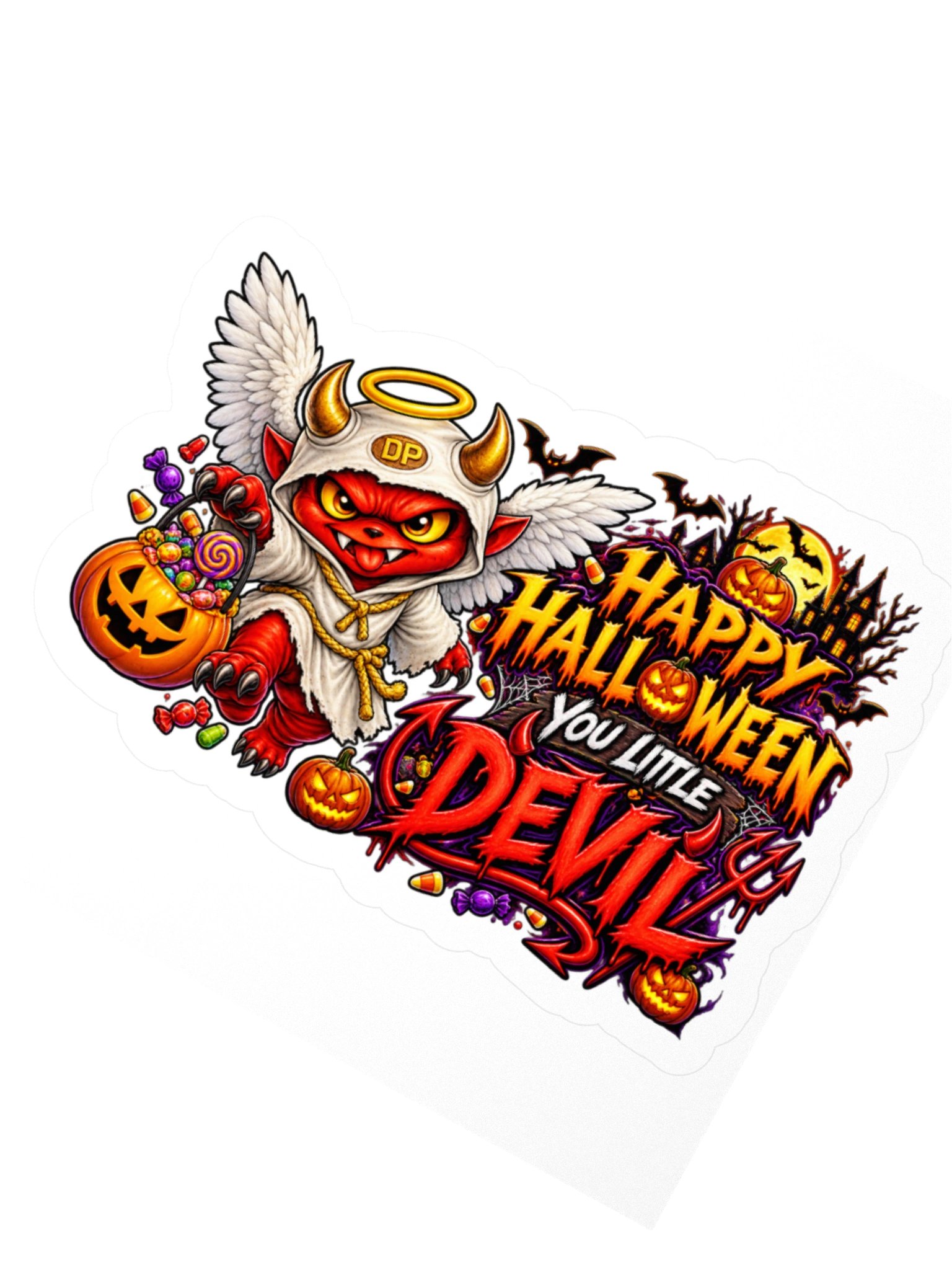 Happy Halloween You Little Devil 3" x 3" sticker product image (2)