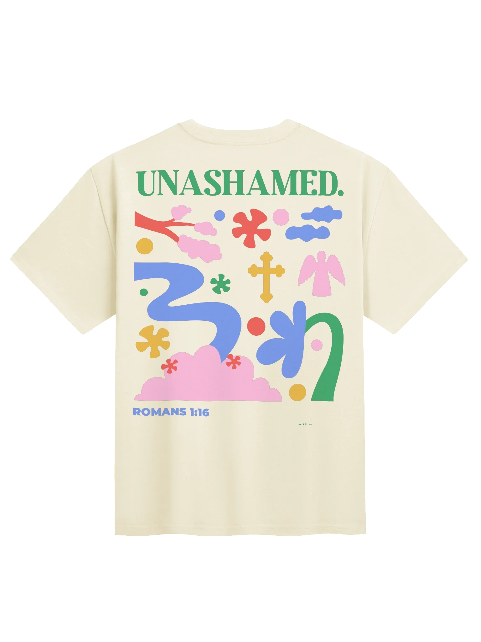 'UNASHAMED' Heavy Tee — back view