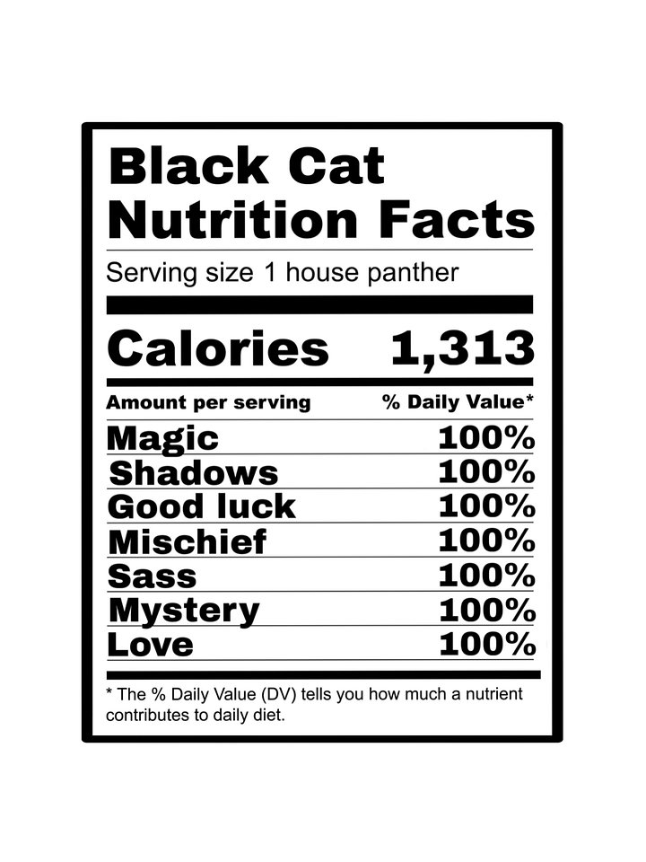 Black Cat Nutrition Facts sticker product image (1)