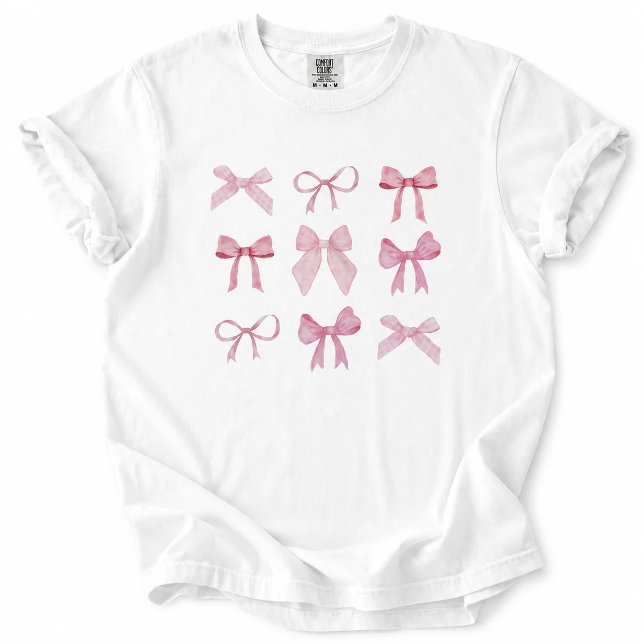 Comfort Colors Pink Bows Coquette Graphic T-Shirt product image (1)