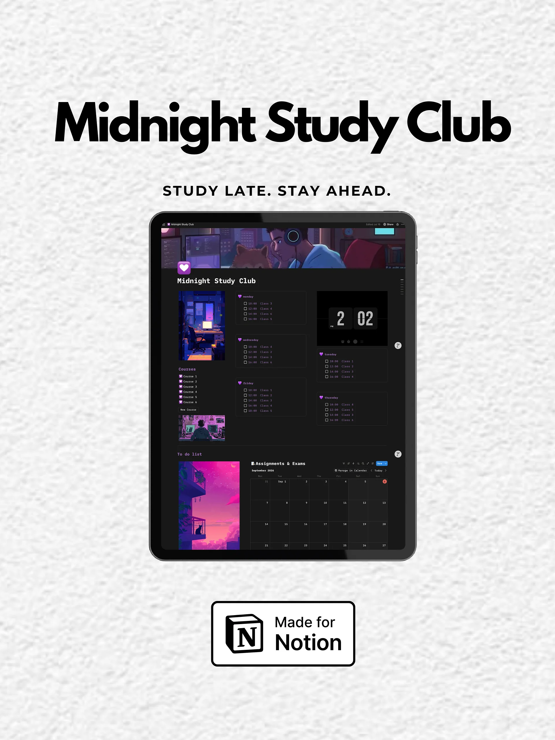 Midnight Study Club | Study Planner product image (1)