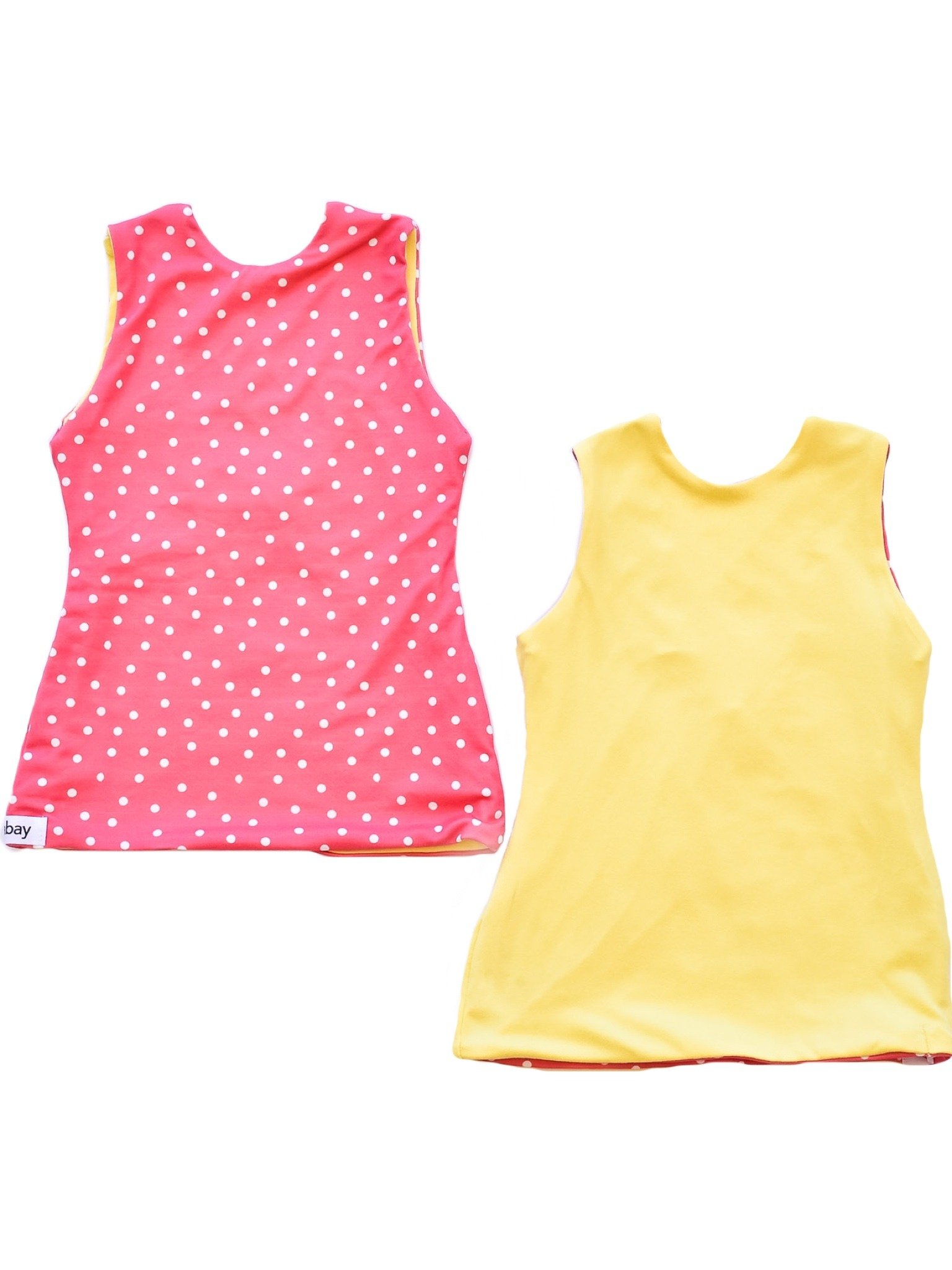 Pink Polka Dot & Yellow Reversible Fitted Top product image (1)