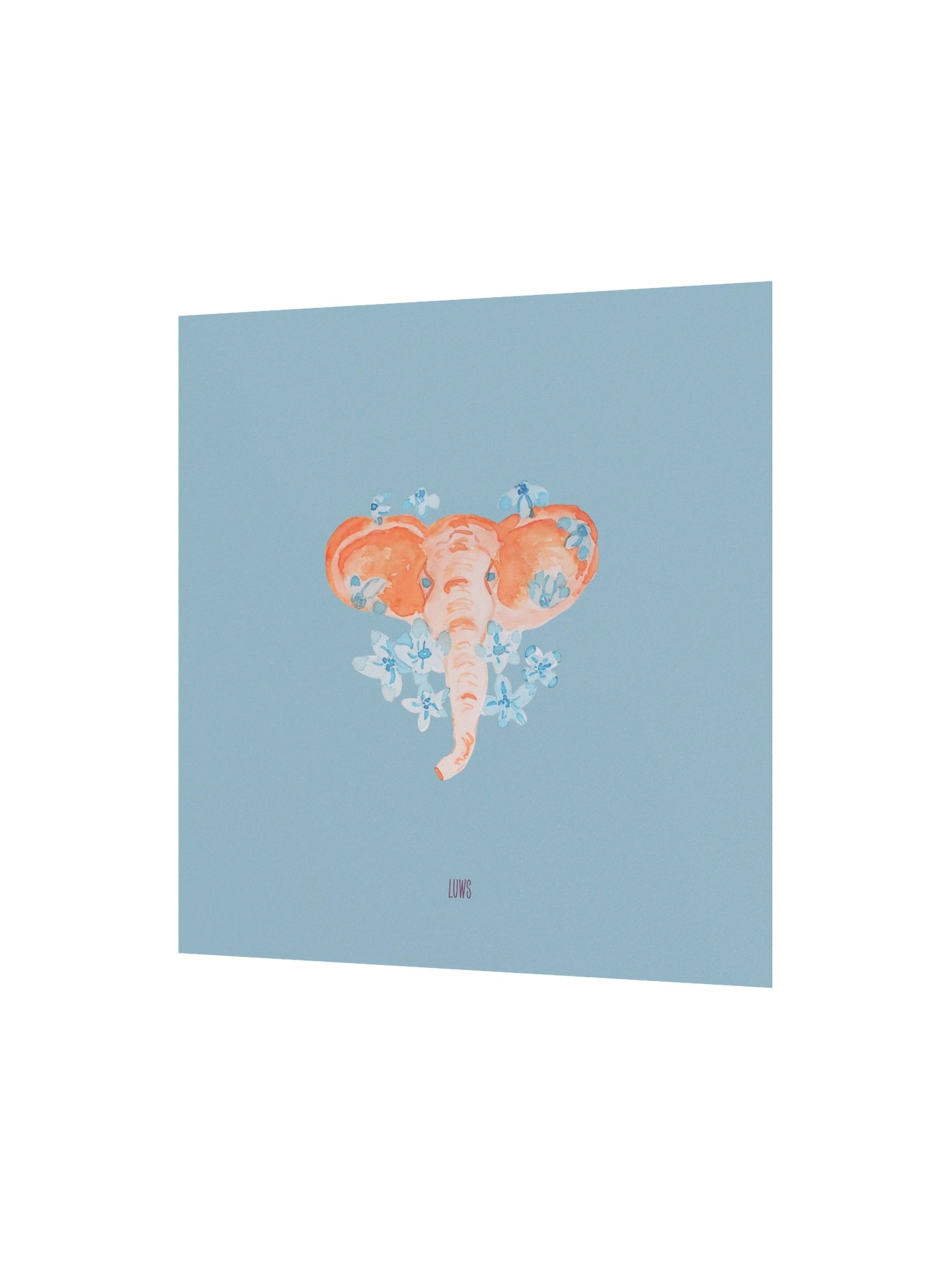 Eric, the elepant | Watercolor Elephant Floral Poster (Unframed) product image (2)