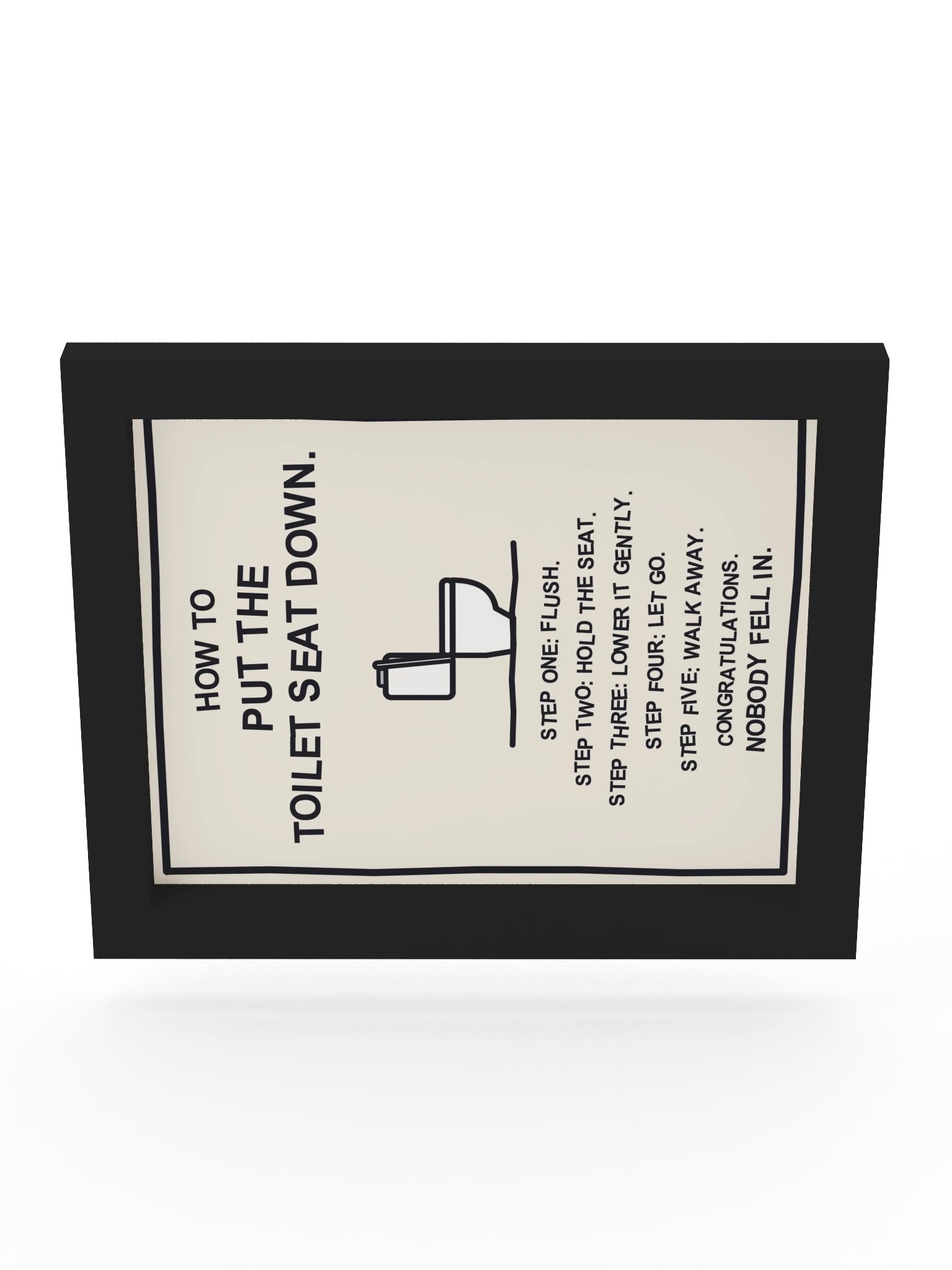 How to Put the Toilet Seat Down (Framed Bathroom Sign) product image (19)