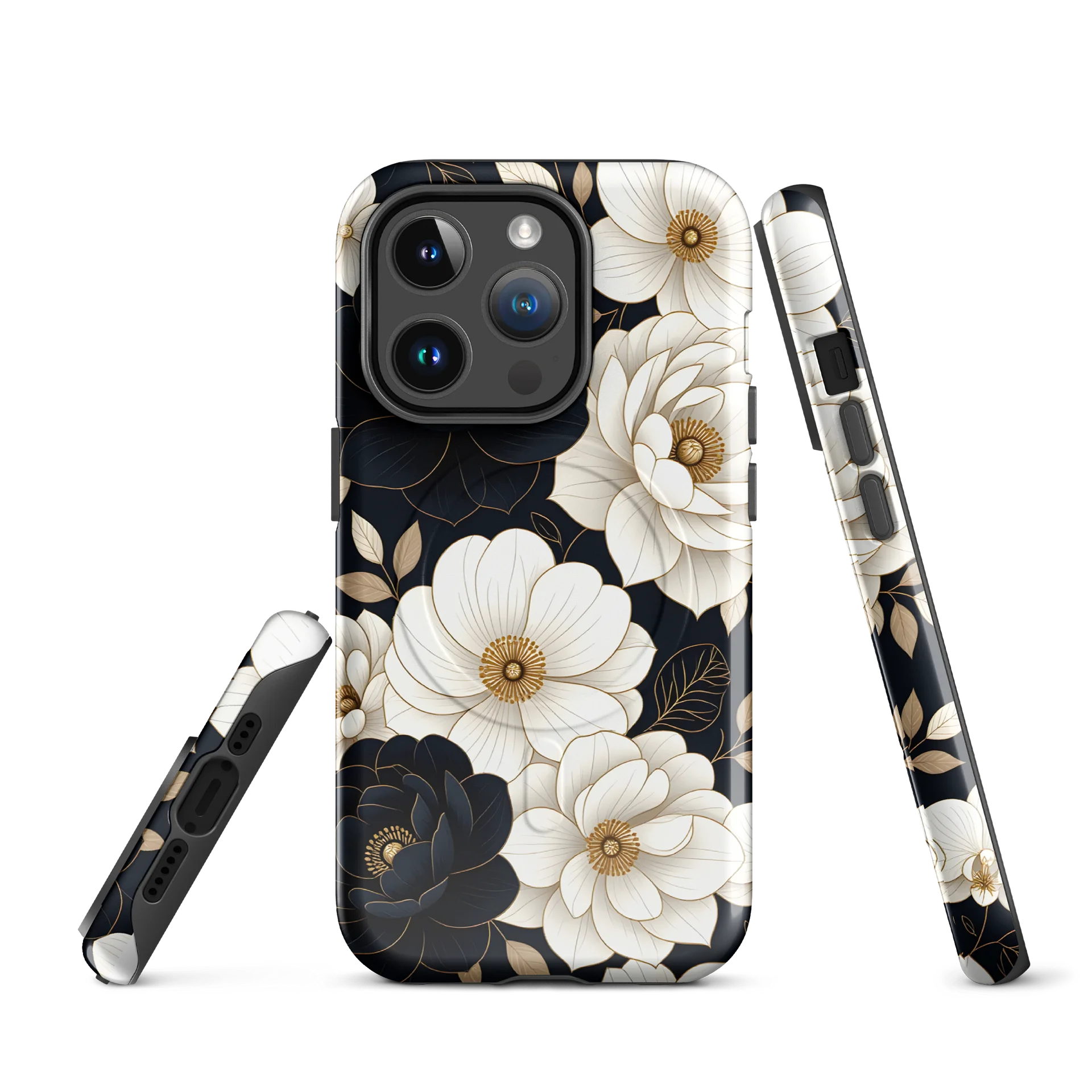 Black & Gold Floral MagSafe Tough Case product image (3)
