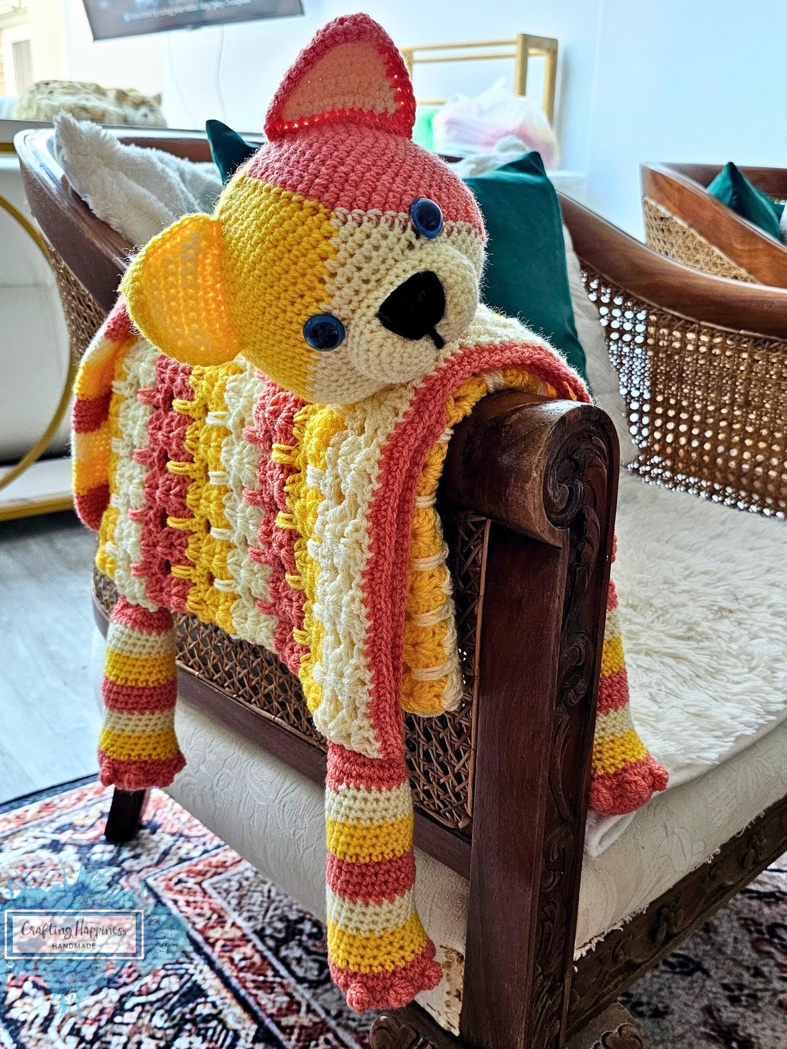 Calico Cat Crochet Baby Blanket PATTERN | Amigurumi Toy, Stroller Throw (PDF Pattern) product image (8)