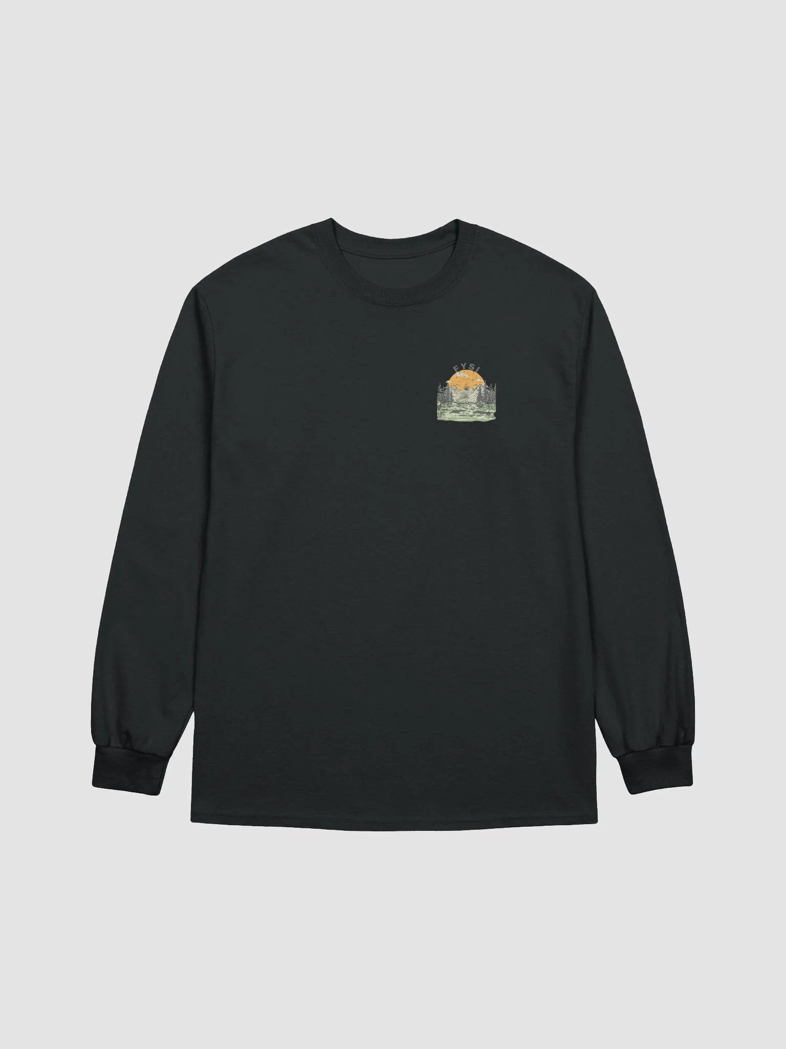 Retro Sunset Mountain Organic Cotton Long Sleeve T-shirt product image (1)