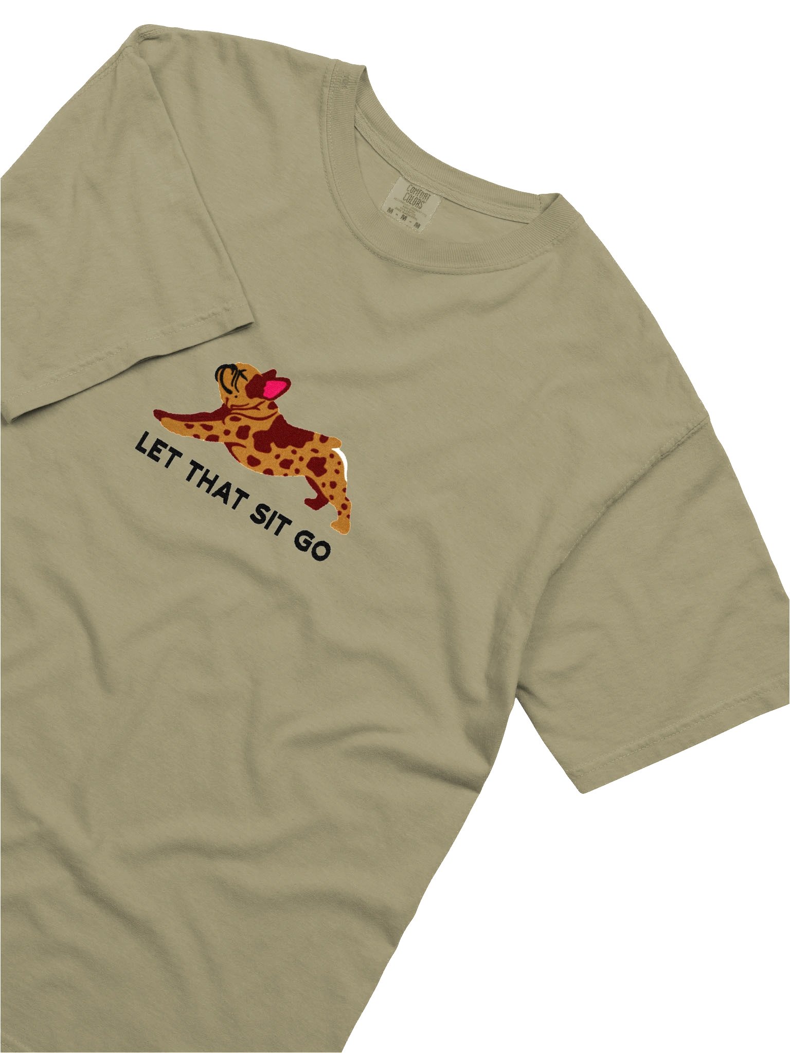 Let that Sit Go T-Shirt(Embroidered) of a French Bulldog(Red Merle) product image (8)