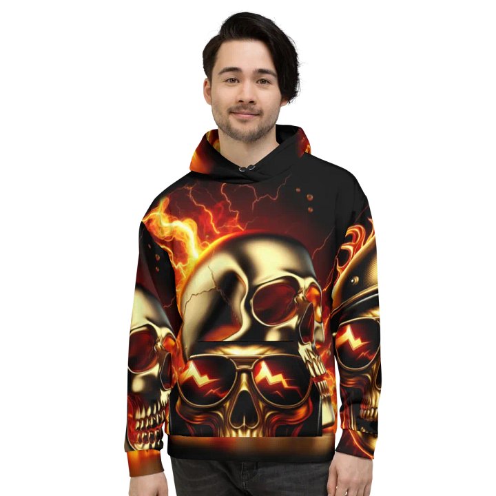 Metallic Inferno - Unisex Skull Hoodie #2 product image (2)