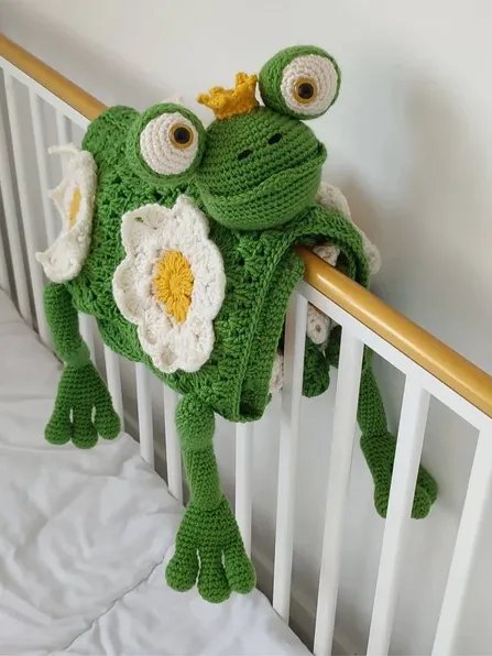Crochet Frog Baby Blanket Pattern - 3in1 Folding Pram Toy PDF Pattern - Crafting Happiness product image (5)