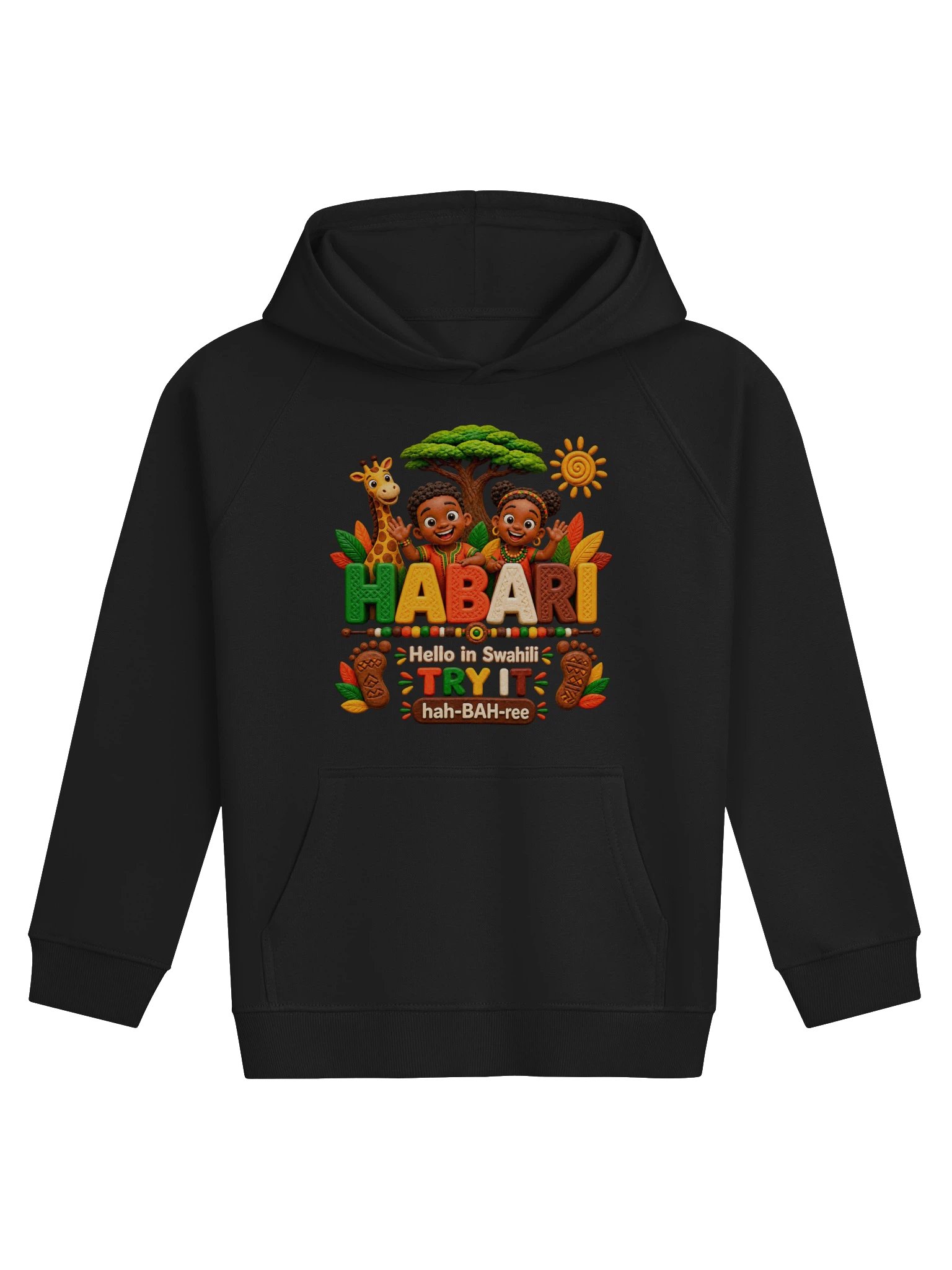 Lil Ubuntu Kids Safari — HABARI Swahili Kids Hoodie product image (1)