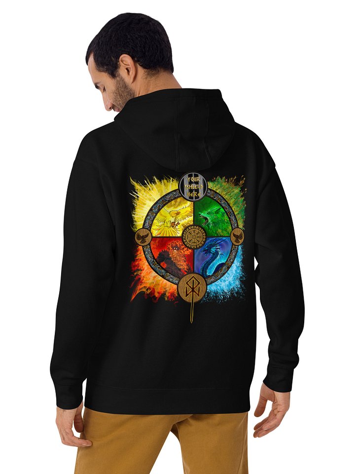 'BATTLE OF MIDGARD' SHIELD HOODIE by MIMIDOTB product image (1)