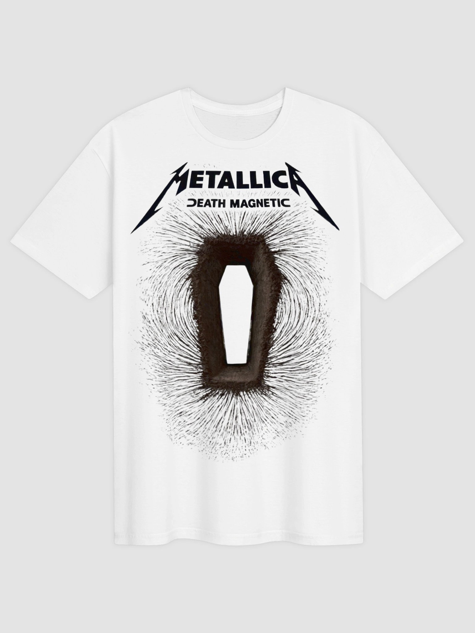Metallica Death Magnetic T-Shirt | Coffin Magnetic Field Graphic Tee | Heavy Metal Collector Band Shirt 2008 product image (2)