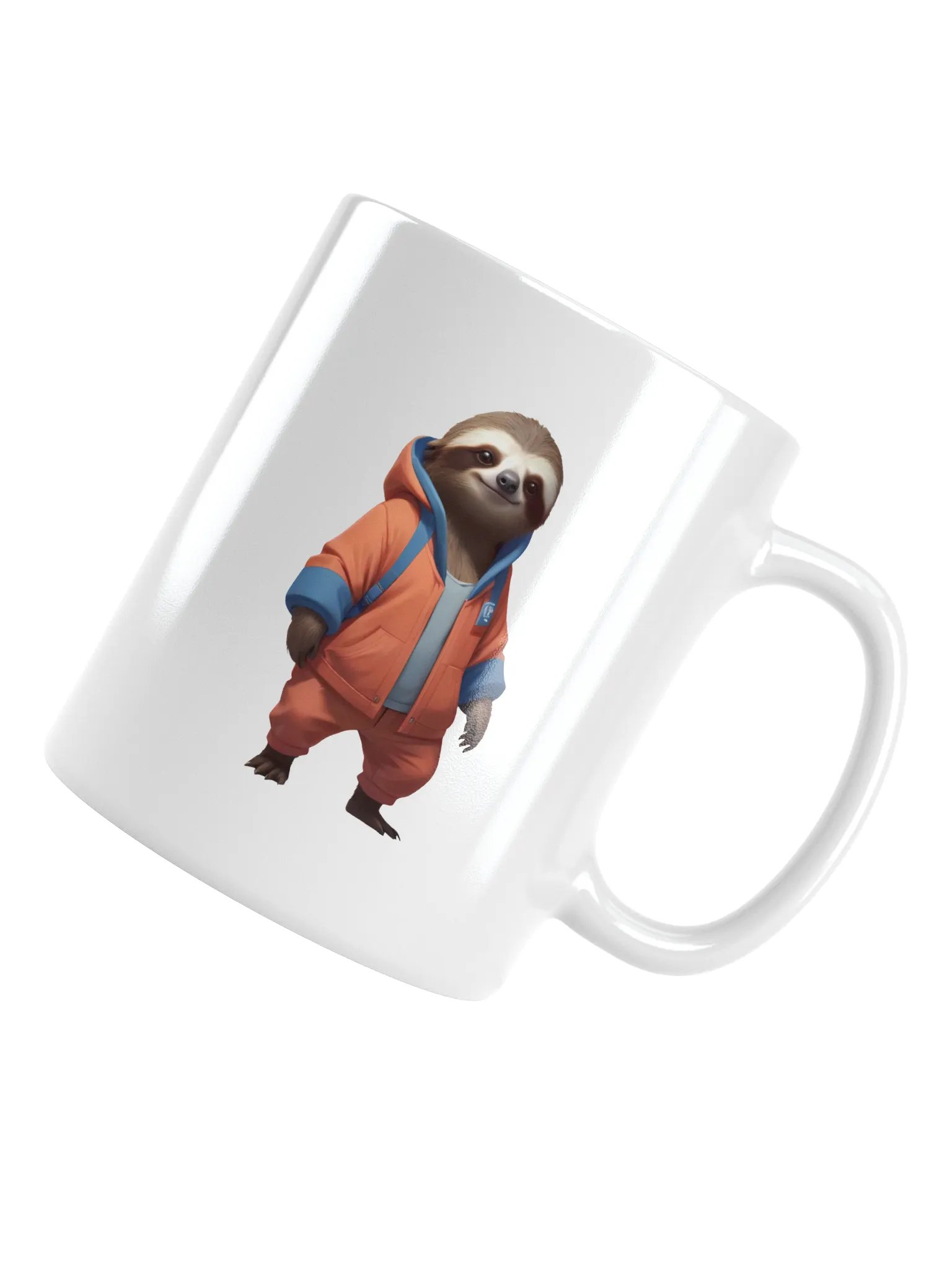 Friendly Cartoon Sloth White Mug product image (1)