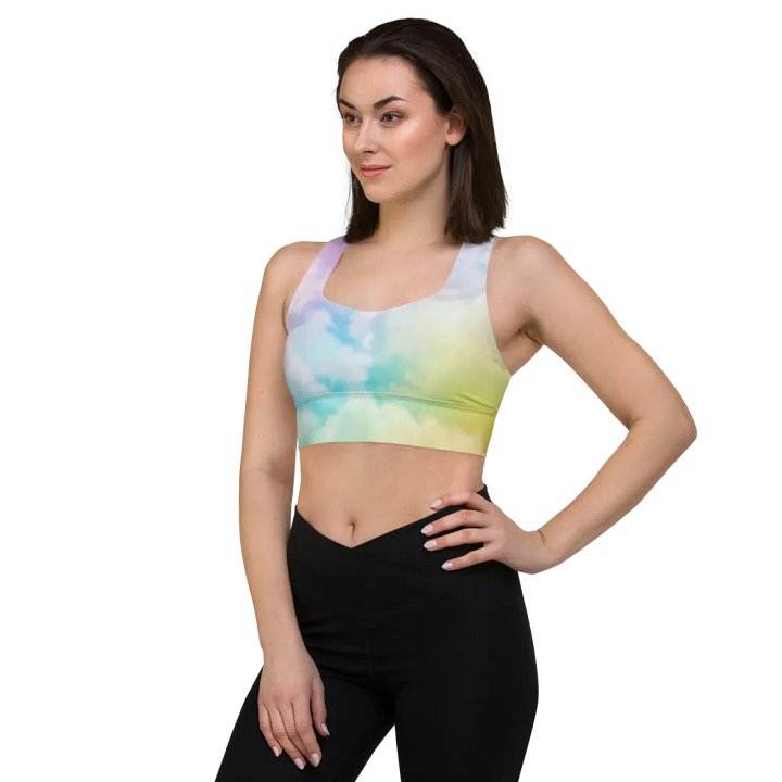 Blur cloud rainbow Design Longline Sports Bra - v5 product image (1)
