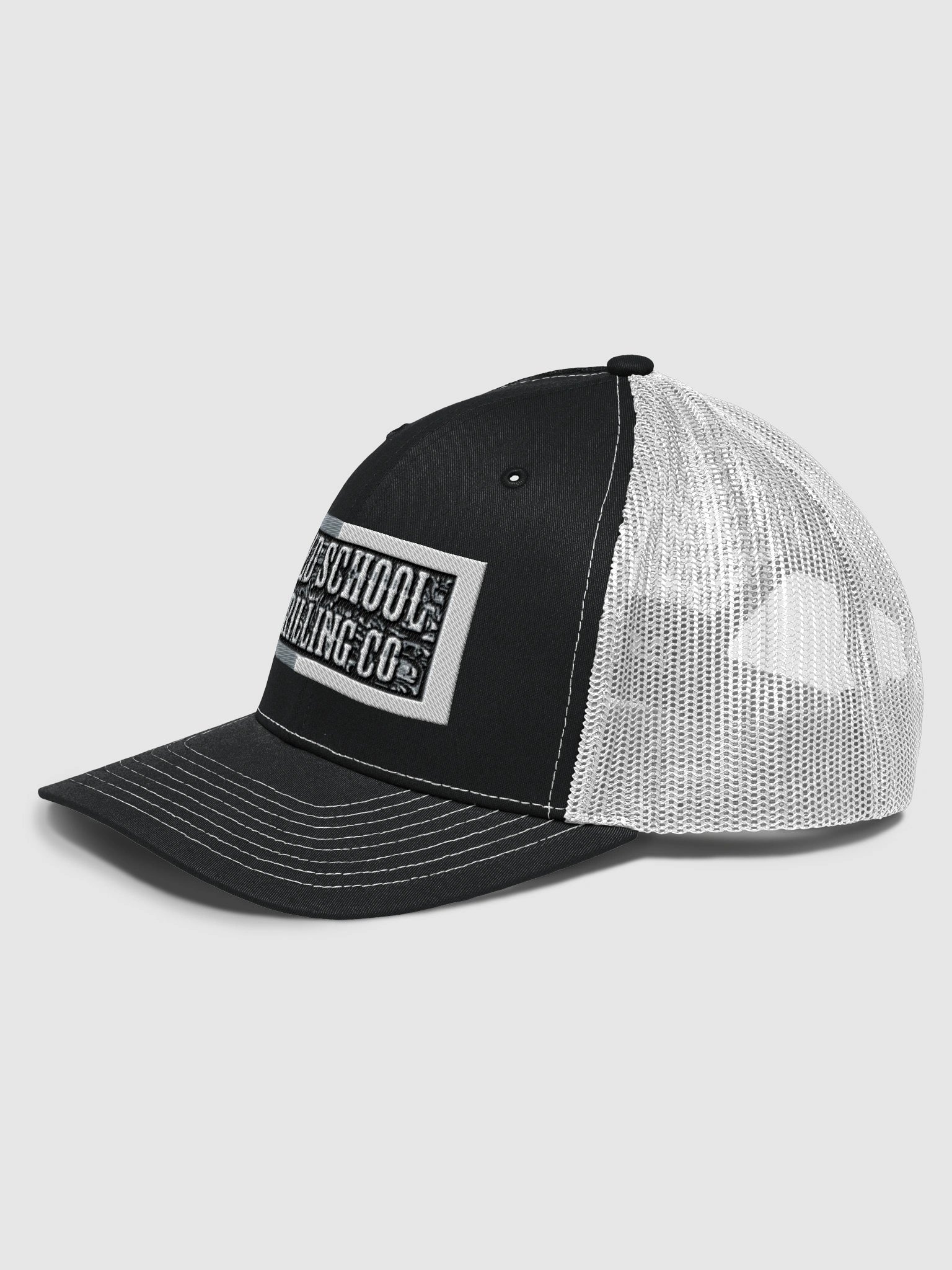 Black/White "OLD SCHOOL DRILLING CO"Trucker Hat product image (1)