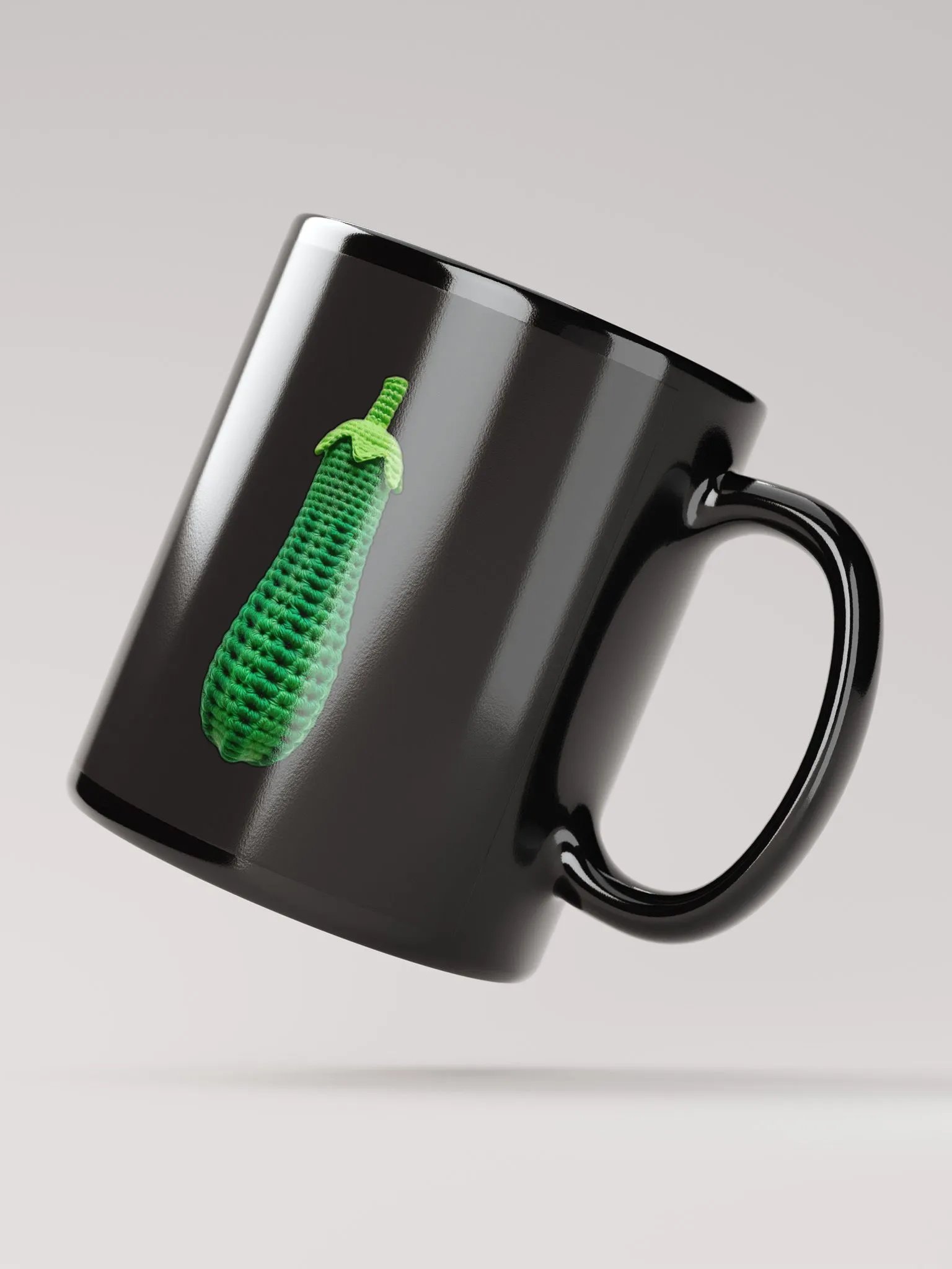 CozyAvocado Black Glossy Mug Zucchini #1 product image (2)