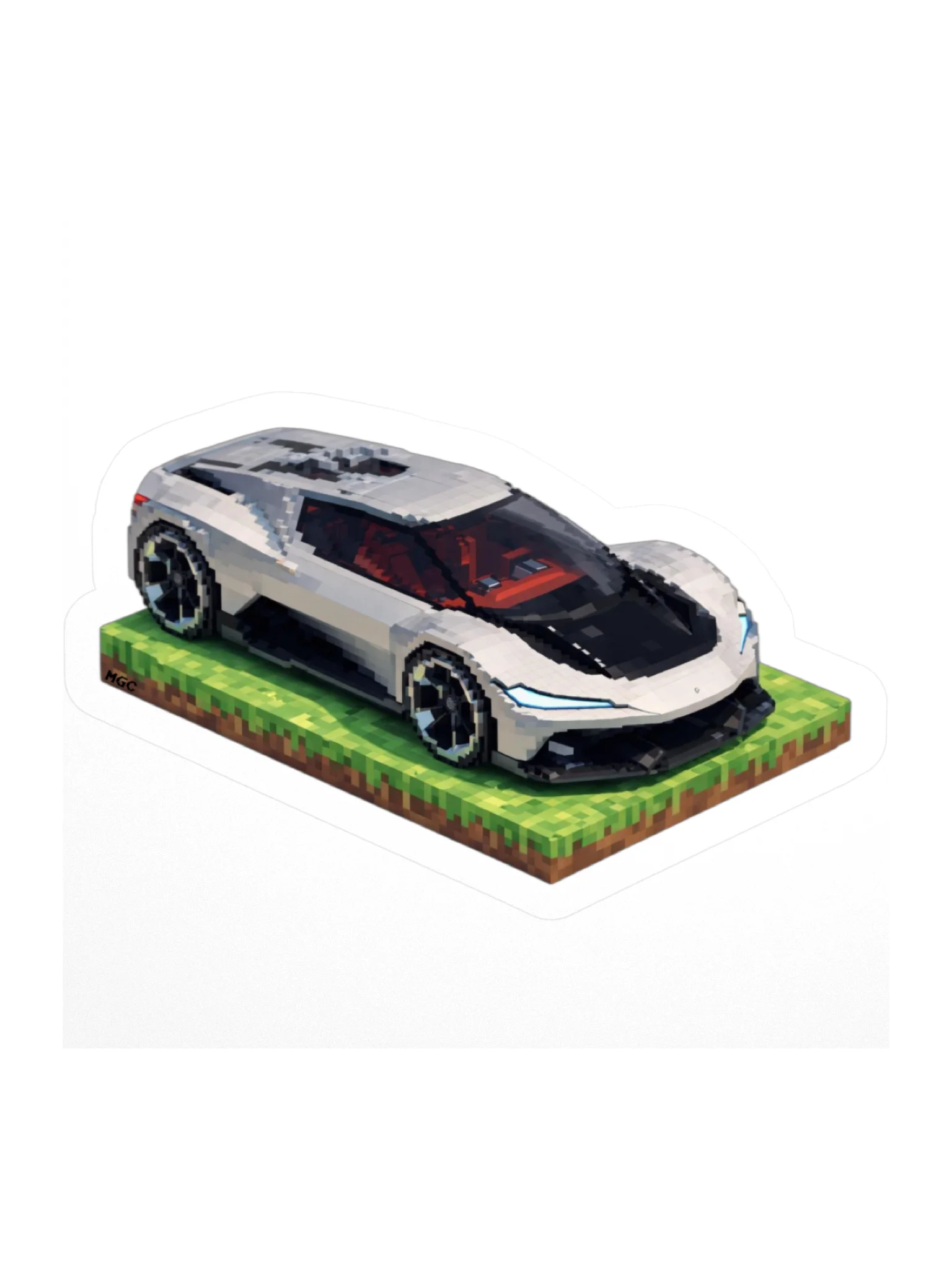 Silver Corvette CX Concept Sticker (Pixel, Retro, Minecraft) product image (2)