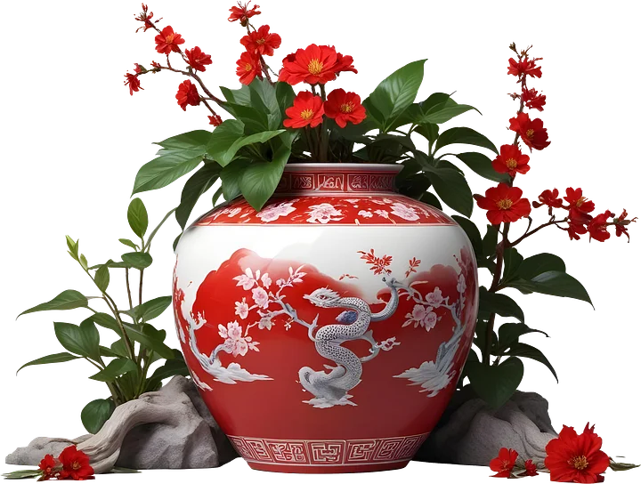 Chinese Vase, New Year, Lantern Festival PNG product image (1)