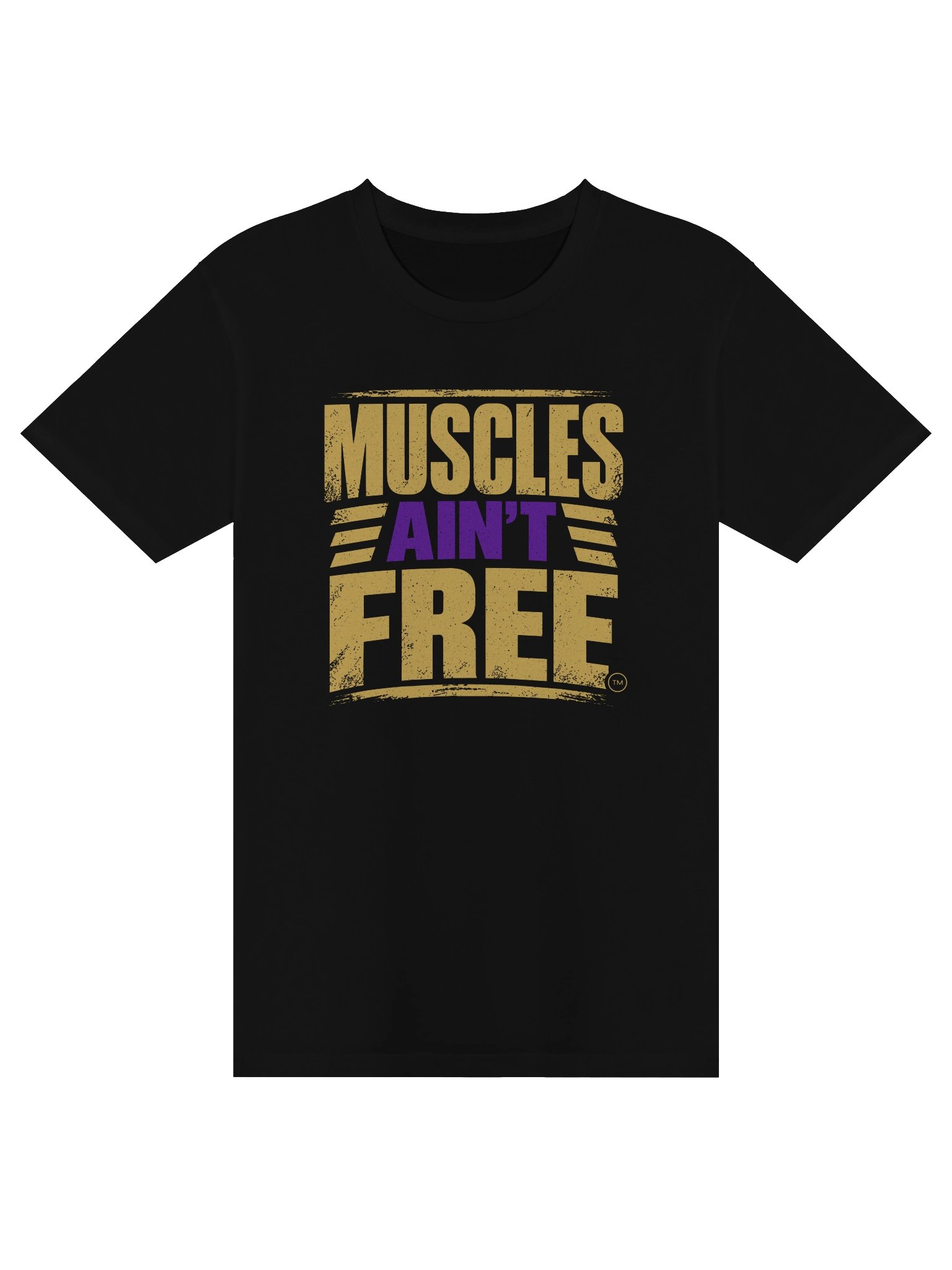 The "Muscles Ain't Free" Minimalist Gold AS Colour Premium Tee product image (1)