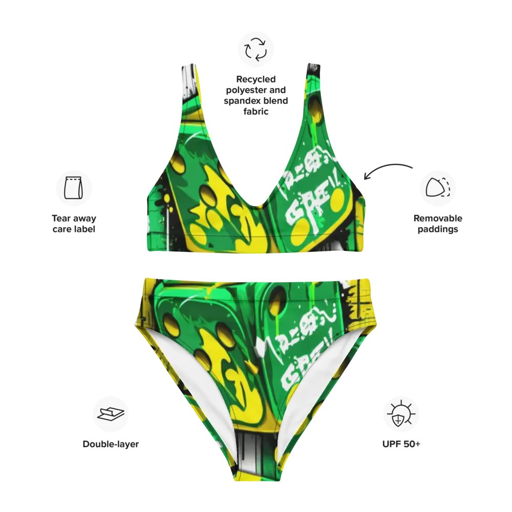 Graffiti Dice Chaos High-Waisted Bikini product image (2)