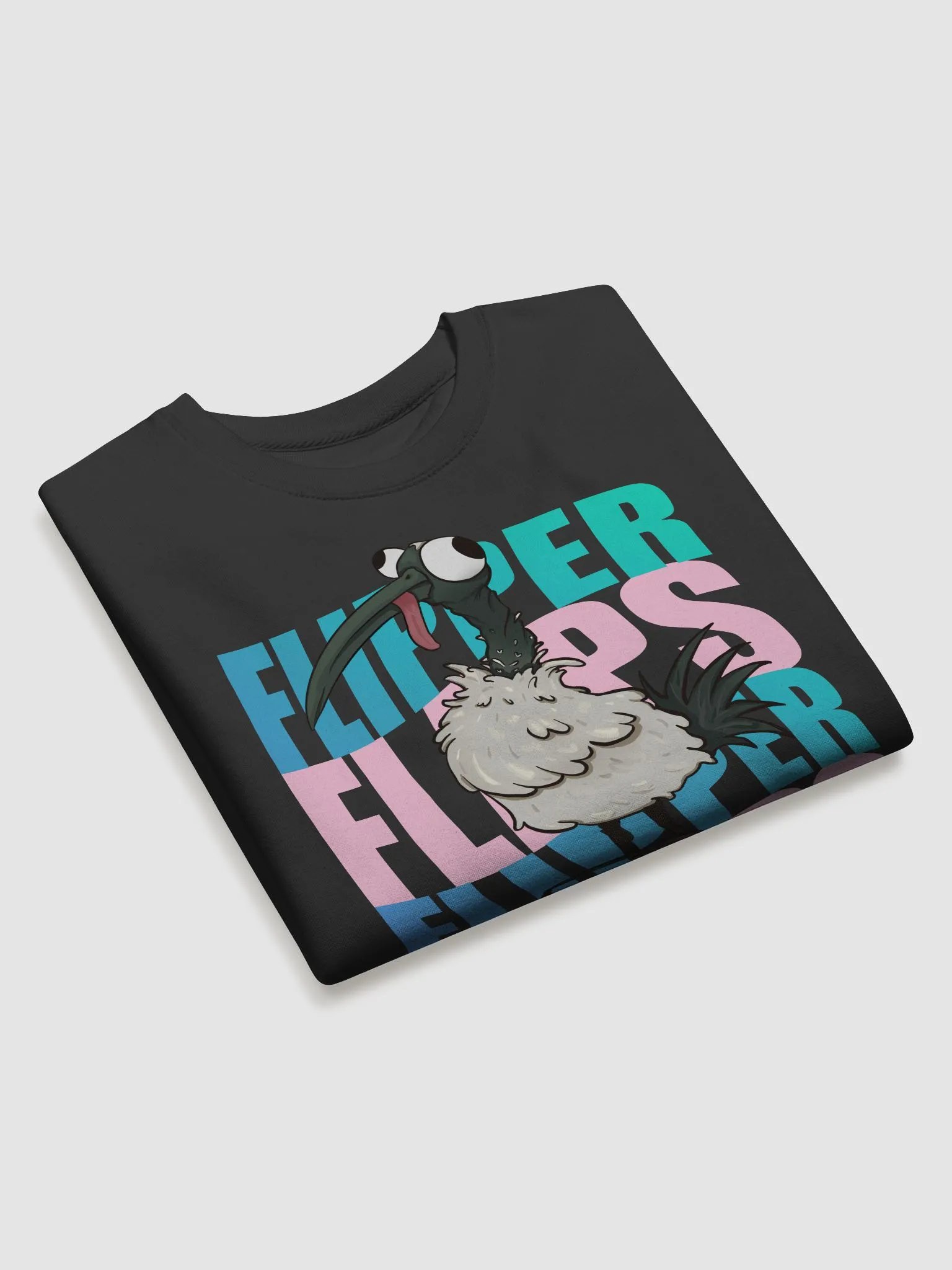 FlipperFlaps Sweatshirt with Bin Chicken (Teal & Pink) product image (12)