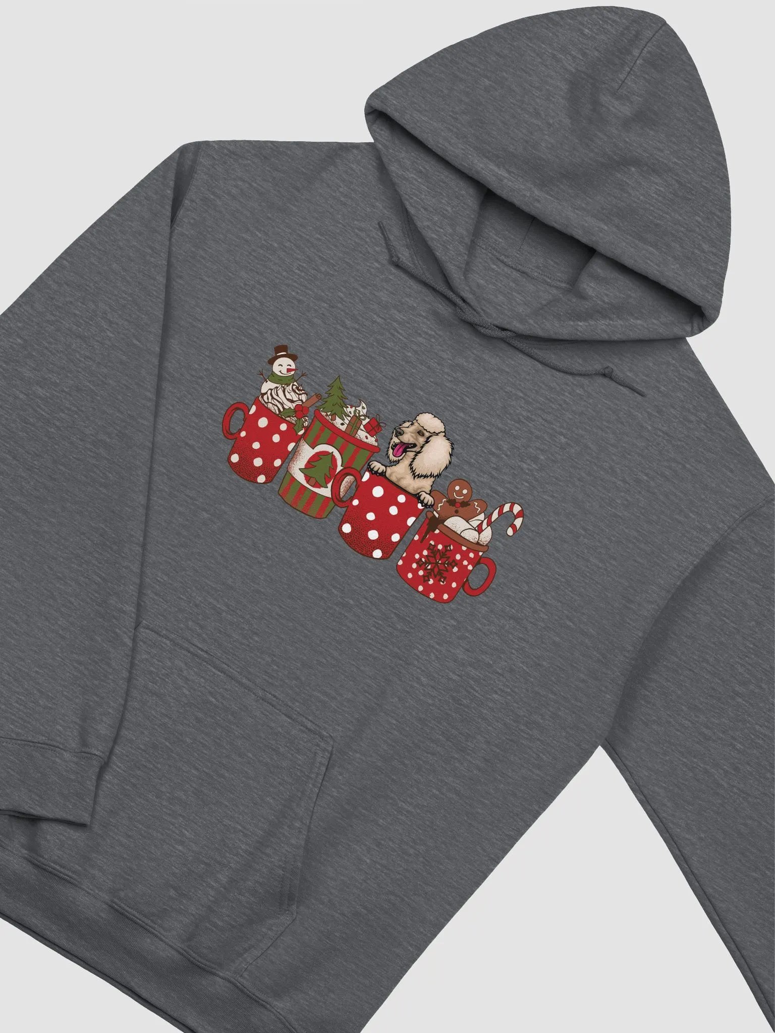 Cute Poodle in a Christmas Cup Hooded Sweatshirt | Funny Christmas Pup in a Cup product image (5)