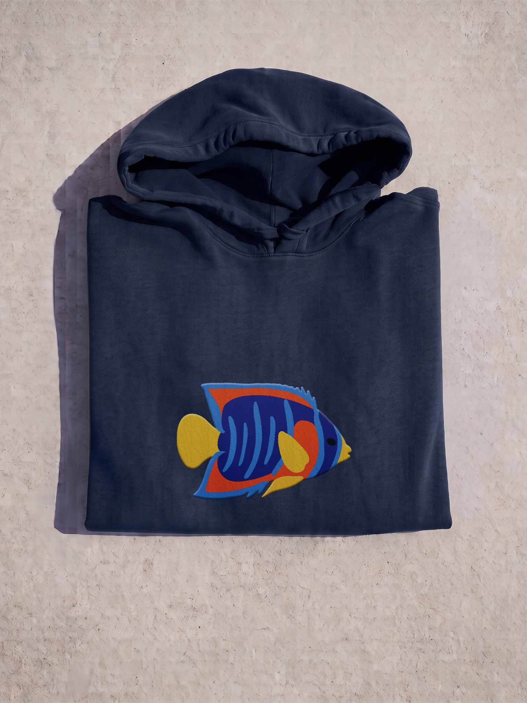 Juvenile Queen Angelfish Embroidered Hoodie | Saltwater Reef Aquarium & Ocean Lover Apparel product image (1)