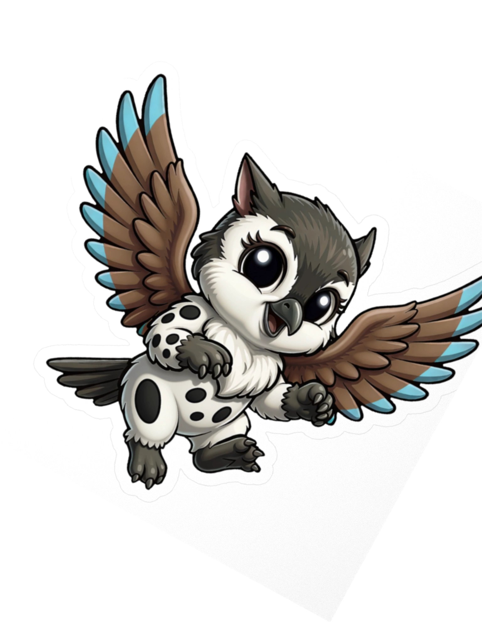 Naoise the Chickadee-Hamster Gryphon | Mythically Meabh Sticker product image (4)