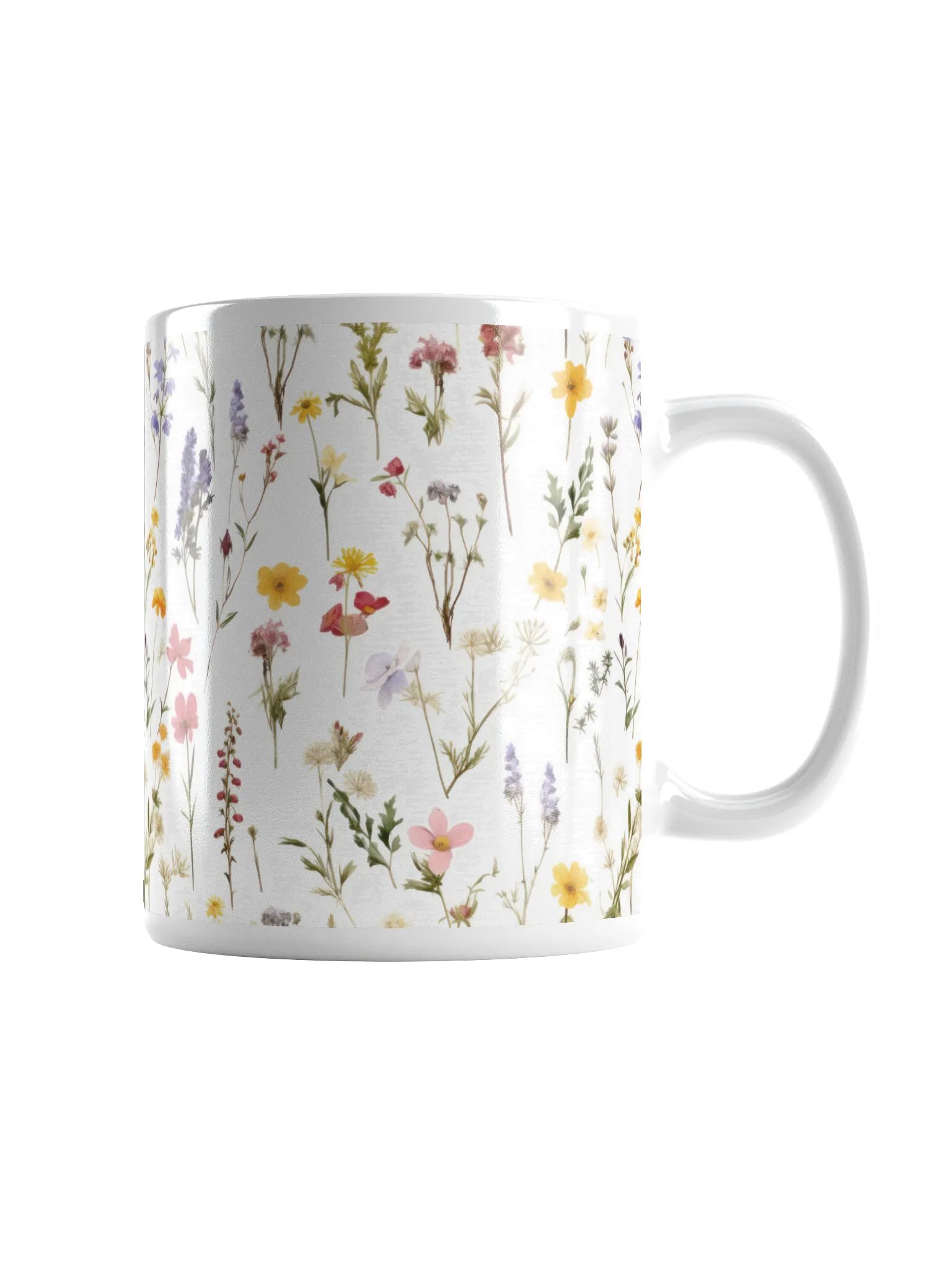 Multicolor Floral White Glossy Ceramic Mug by Treasure Pie product image (1)
