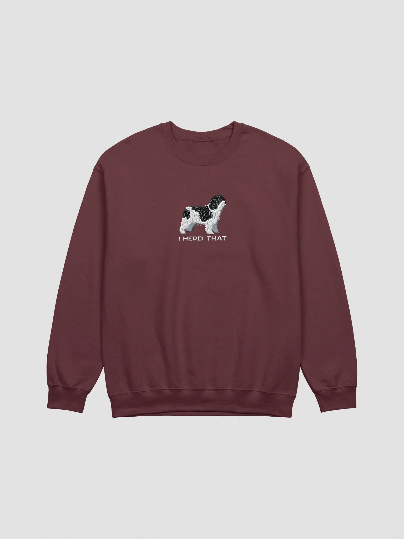 I Herd That Sweatshirt (Embroidered) of a Spanish Water Dog(Black & White) product image (3)