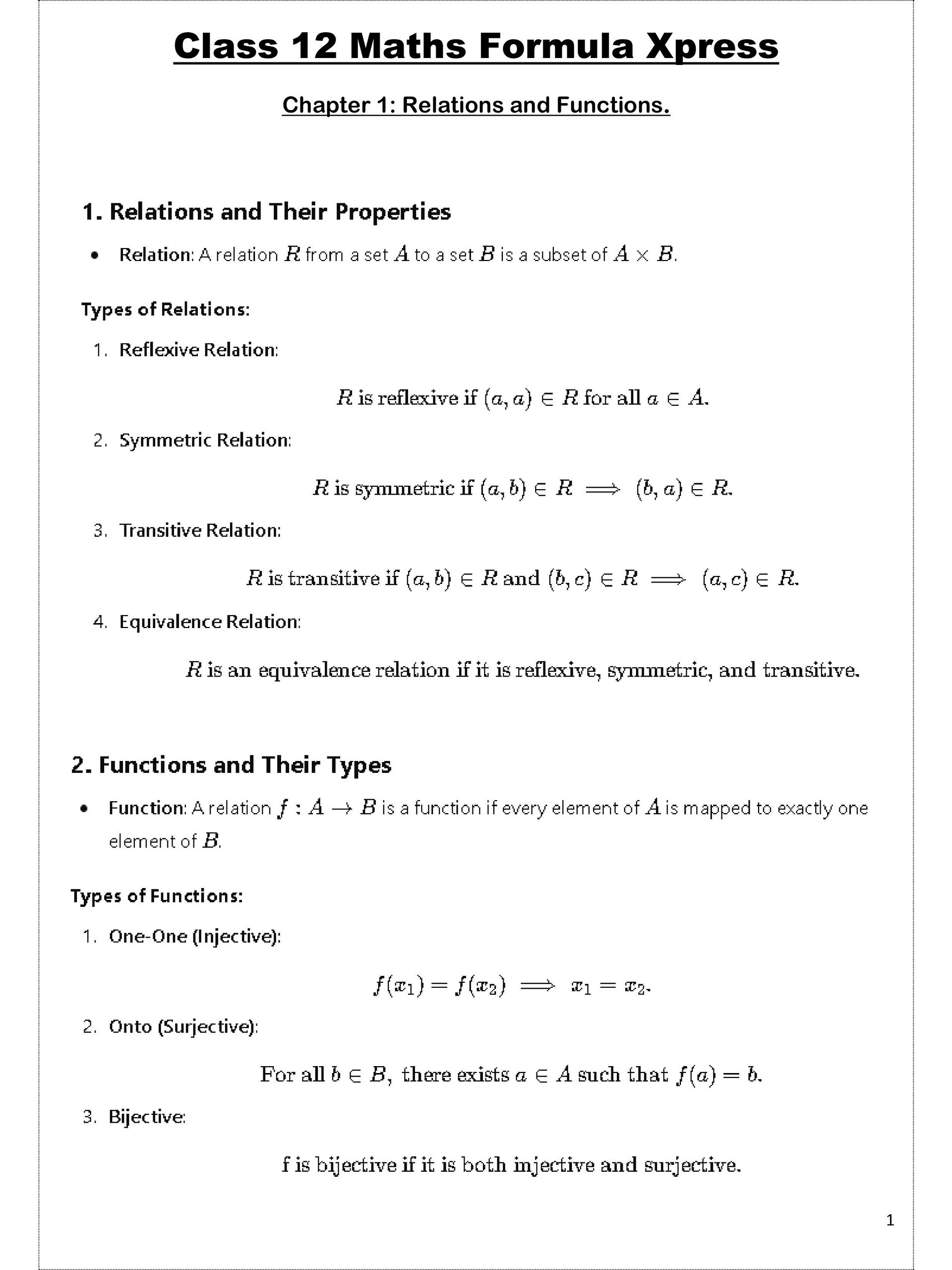 Class 12 Maths Formula Sheet product image (2)