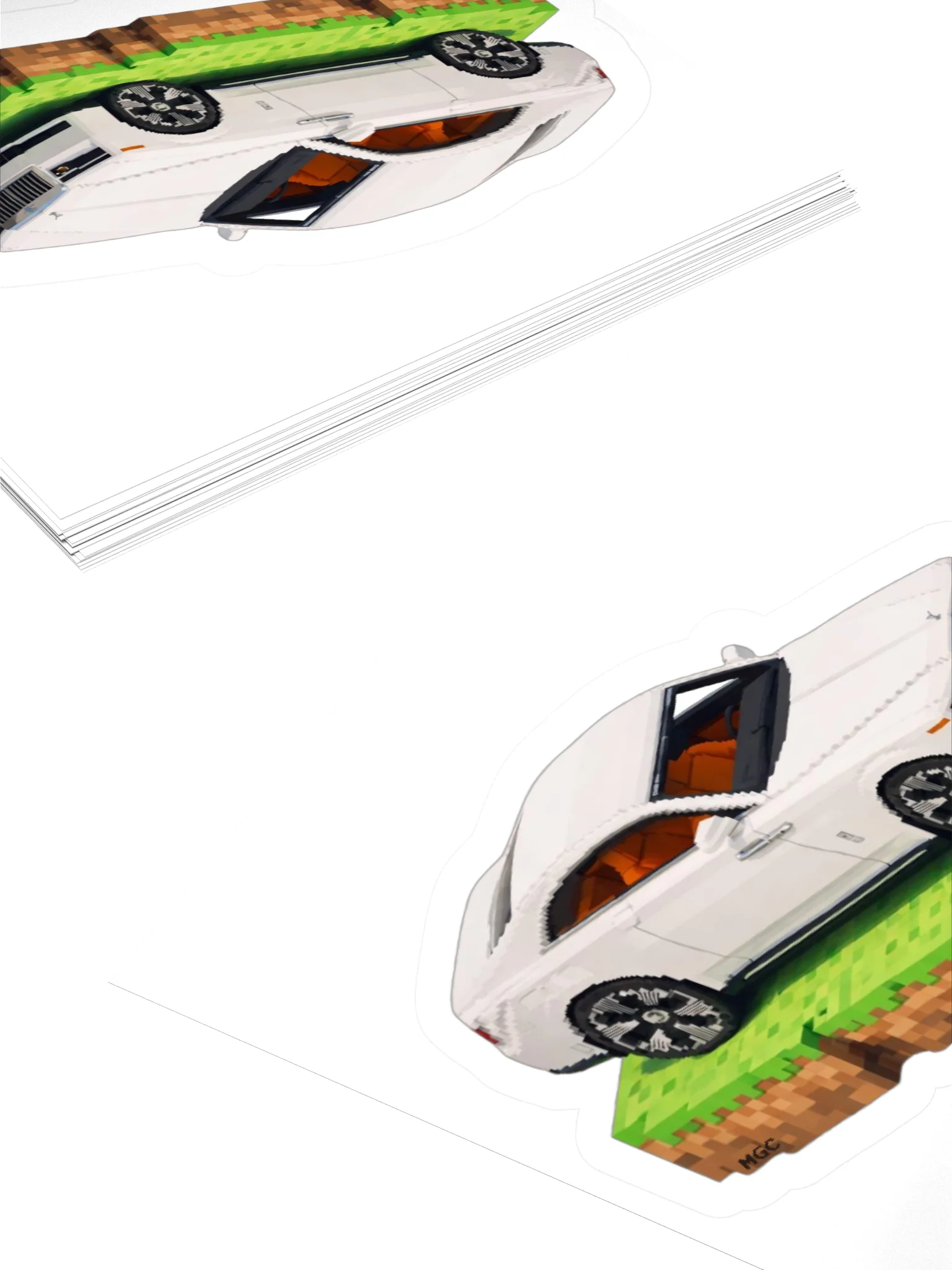 White Rolls Royce Spectre Sticker (Pixel, Retro, Minecraft) product image (12)