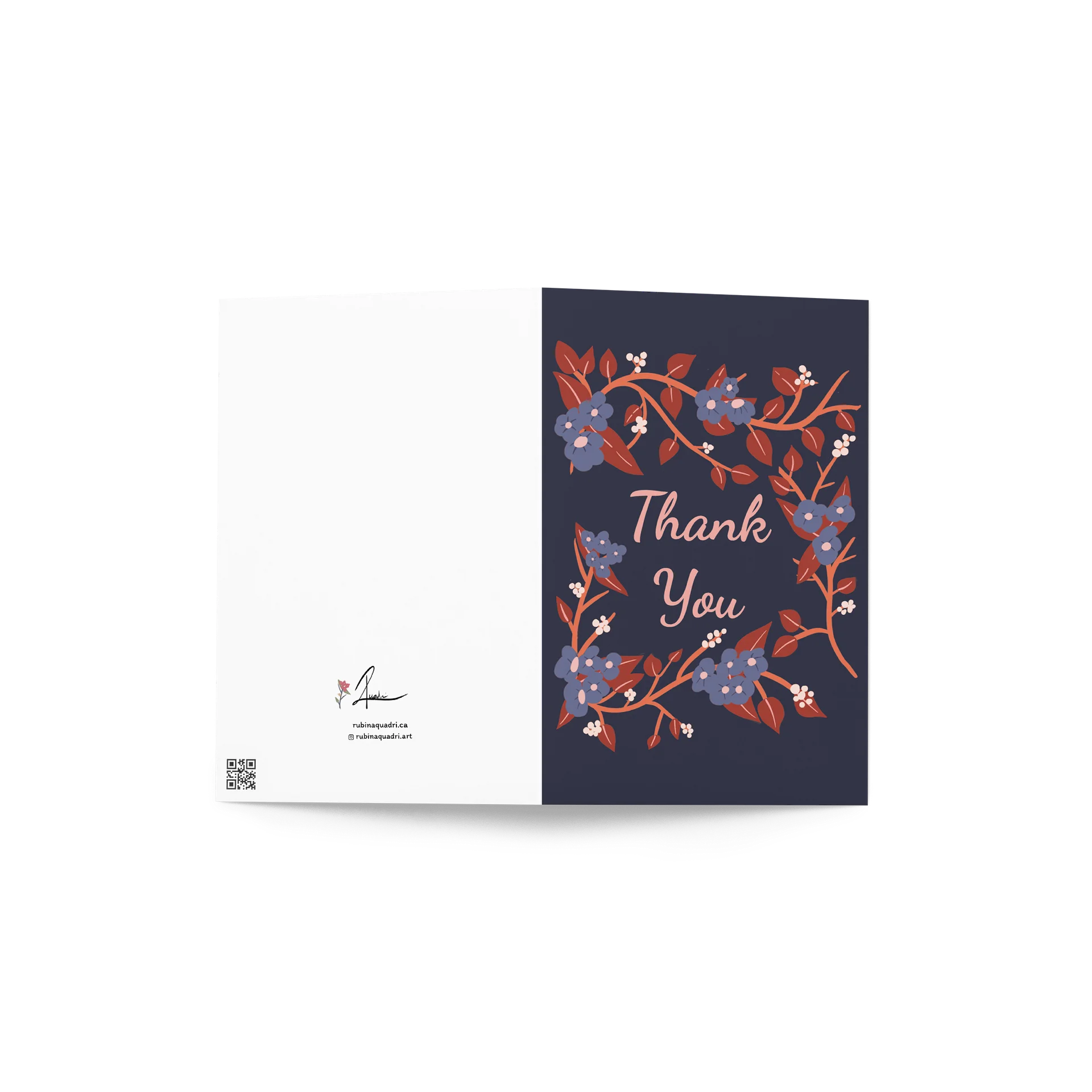 Thank You Botanical Garland | Deep Periwinkle & Rust on Midnight product image (2)