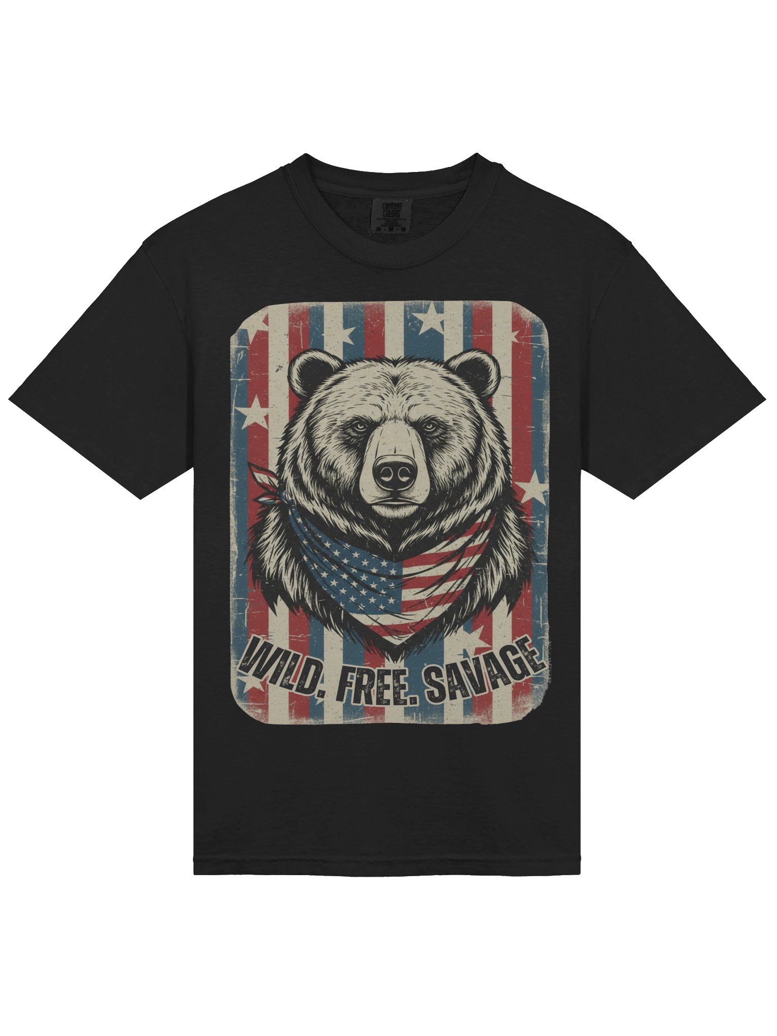Wild. Free. Savage — Patriotic Bear Tee product image (4)