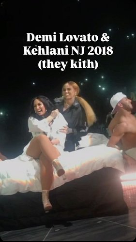 Day 2 (late) posting whatever from my camera roll. @kehlani and @ddlovato concert in NJ 2018, they kiss and Demi straddles Ke...