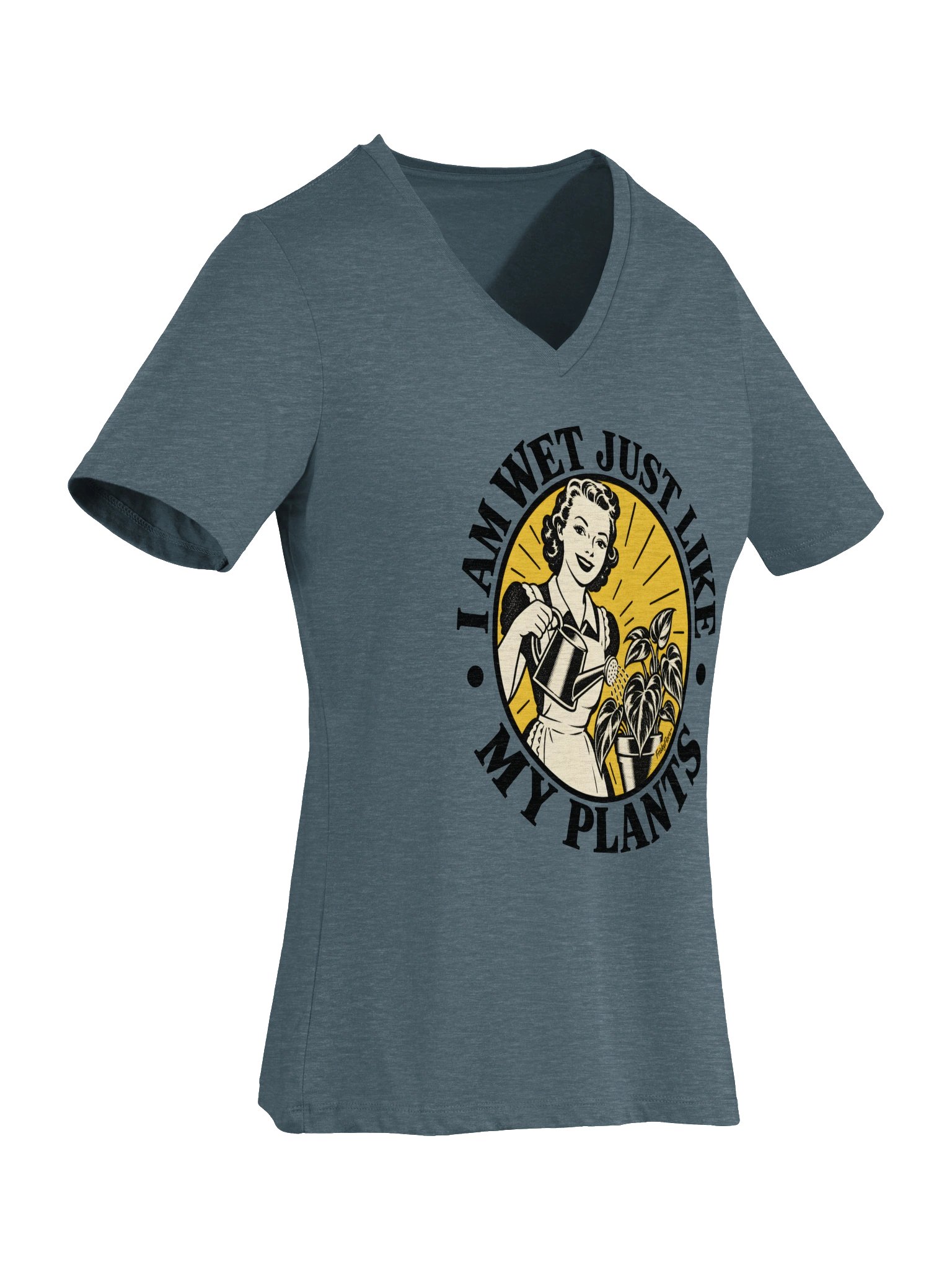 Frisky Flora Retro Plant Lover V-Neck Tee product image (2)