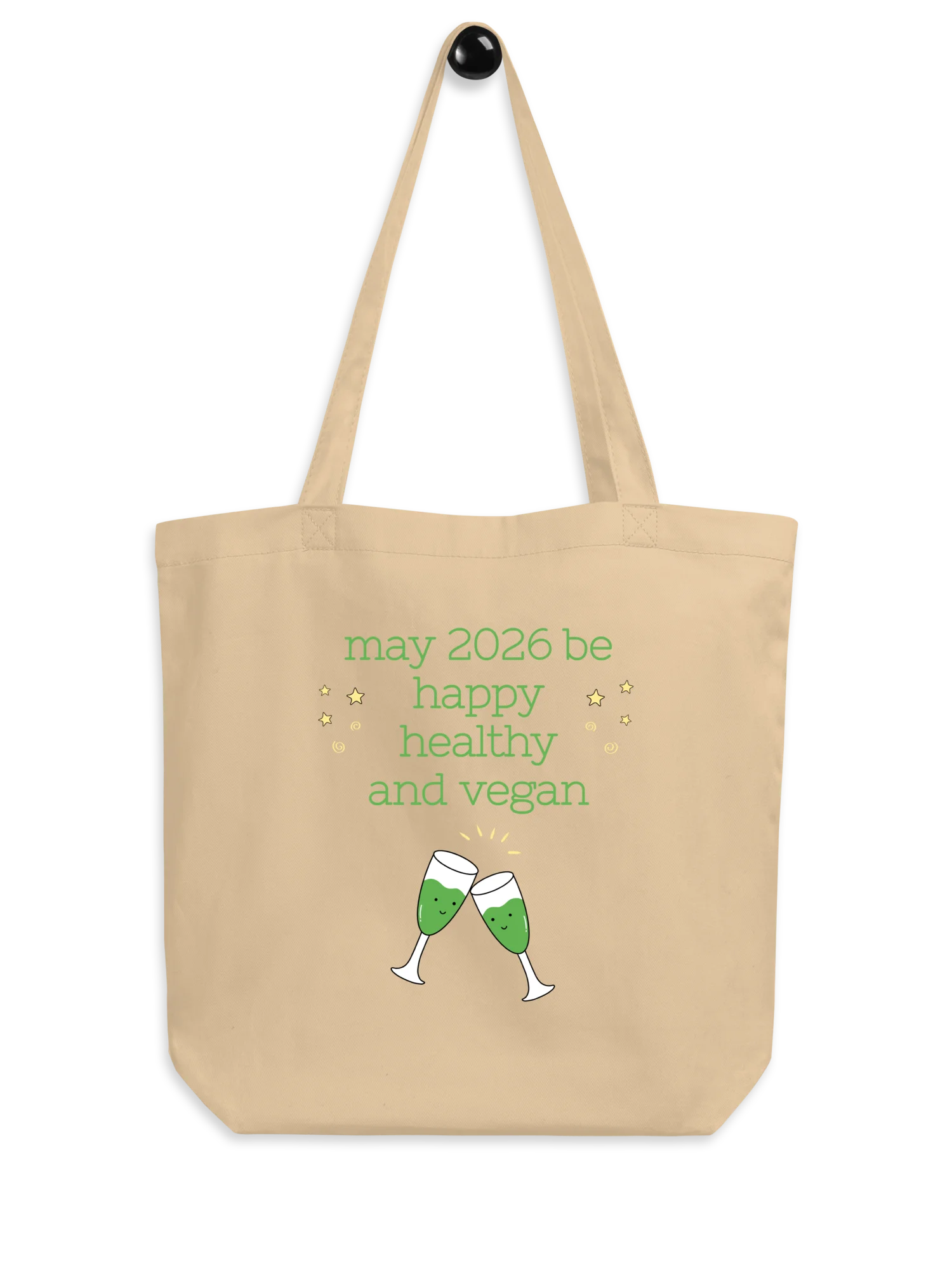 “Happy, Healthy, and Vegan 2026” Organic Tote Bag product image (2)