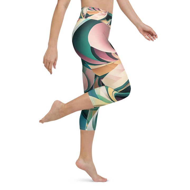 Abstract Lithographic Pattern Design Yoga Capri Legging - V6 product image (2)