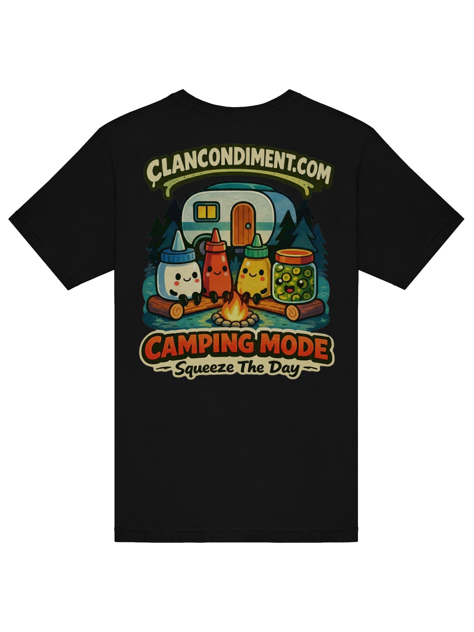 Clan Condiment Camping Mode Shirt – Squeeze The Day Campfire Crew Tee product image (6)