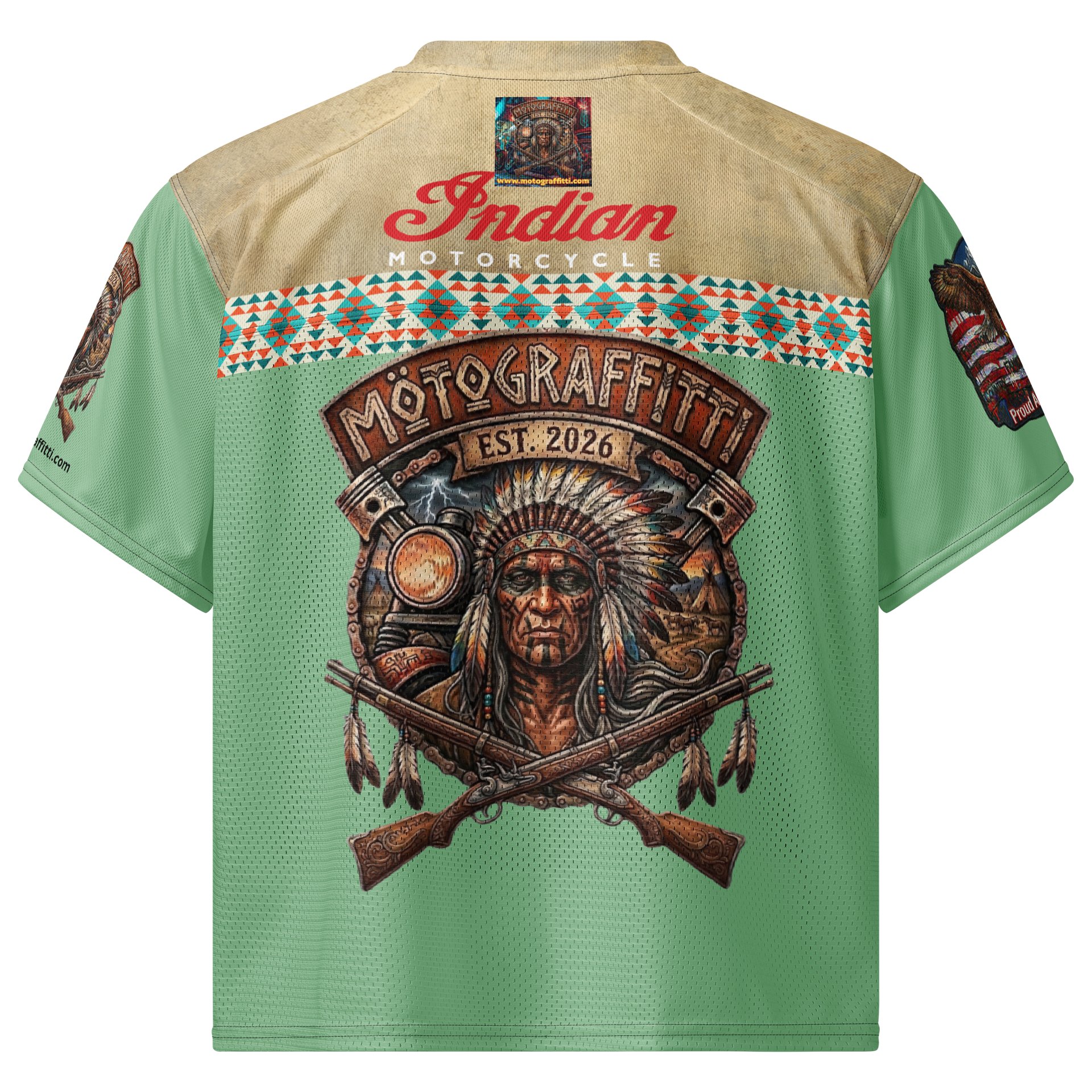 MötoMan Warrior Chief Mint Green Football Jersey product image (2)