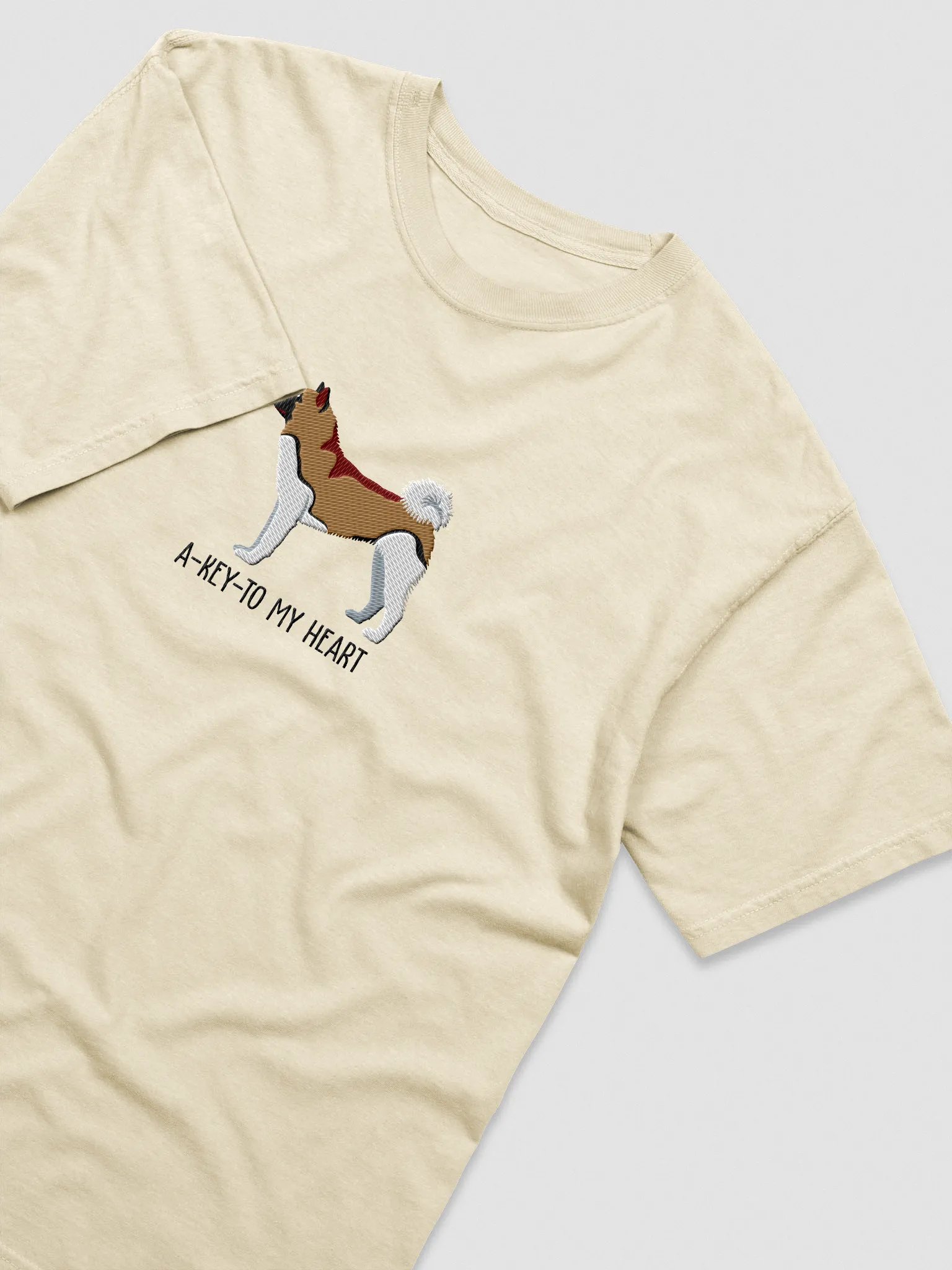 A-Key-To My Heart T-Shirt(Embroidered) of an American Akita product image (6)