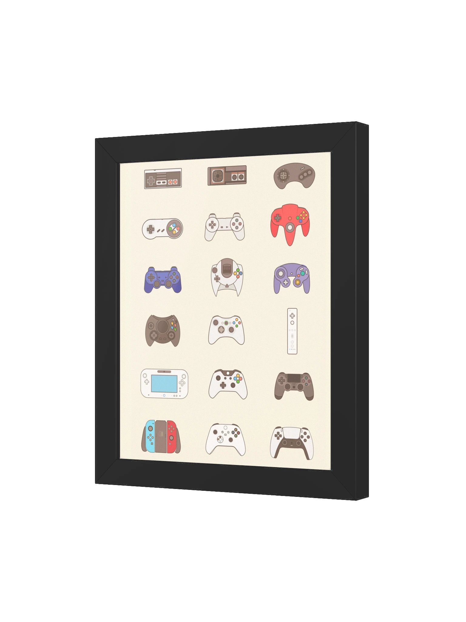 Video Game Controller Evolution (Beige) | Framed product image (3)