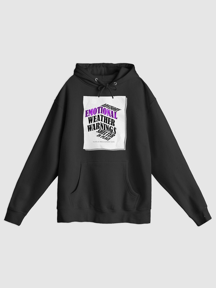 Emotional Weather Warning Hoodie – IWS Official Advisory product image (1)
